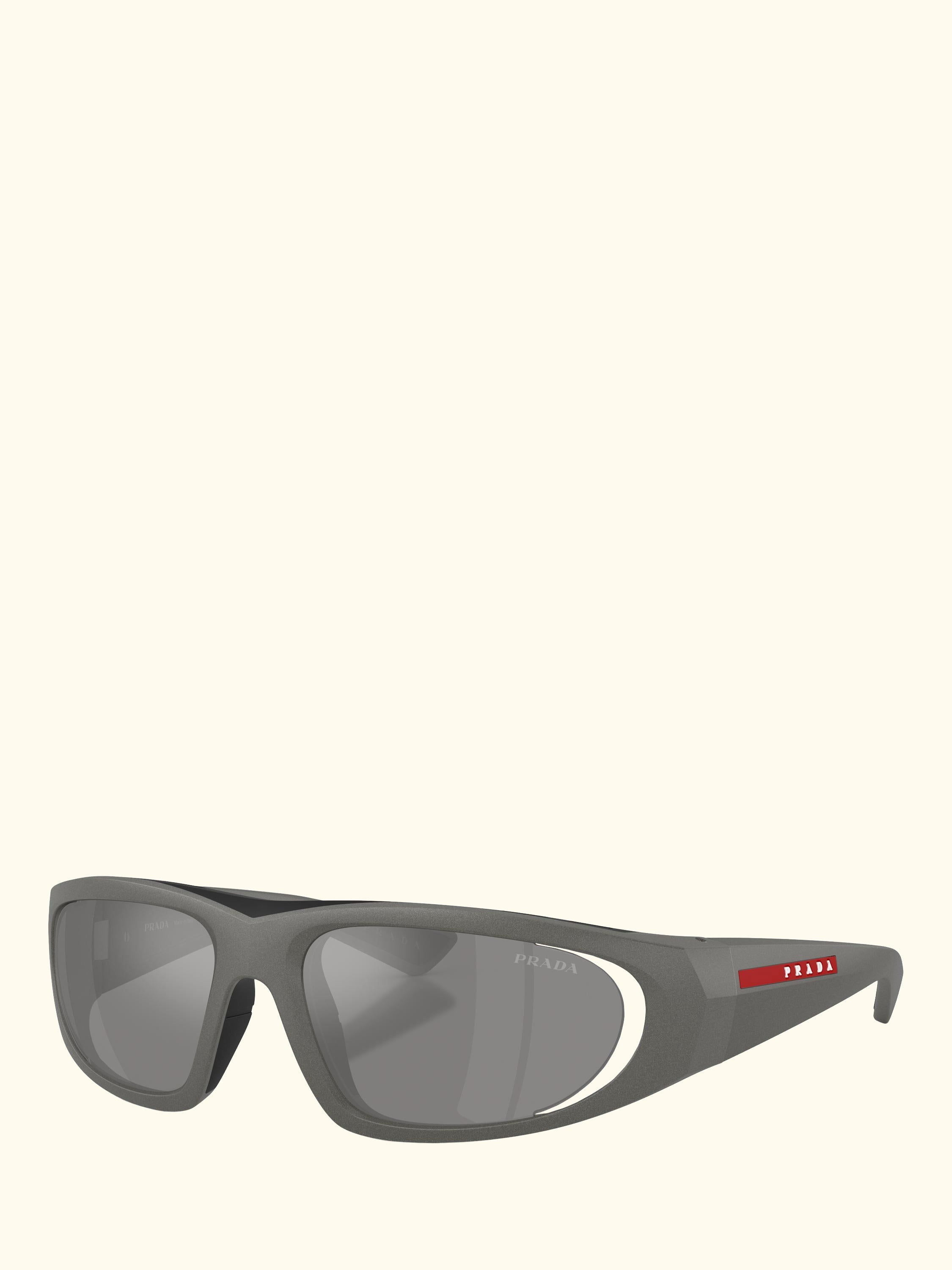 PS B03S Men's Irregular Sunglasses, Metal Grey/Mirror Grey