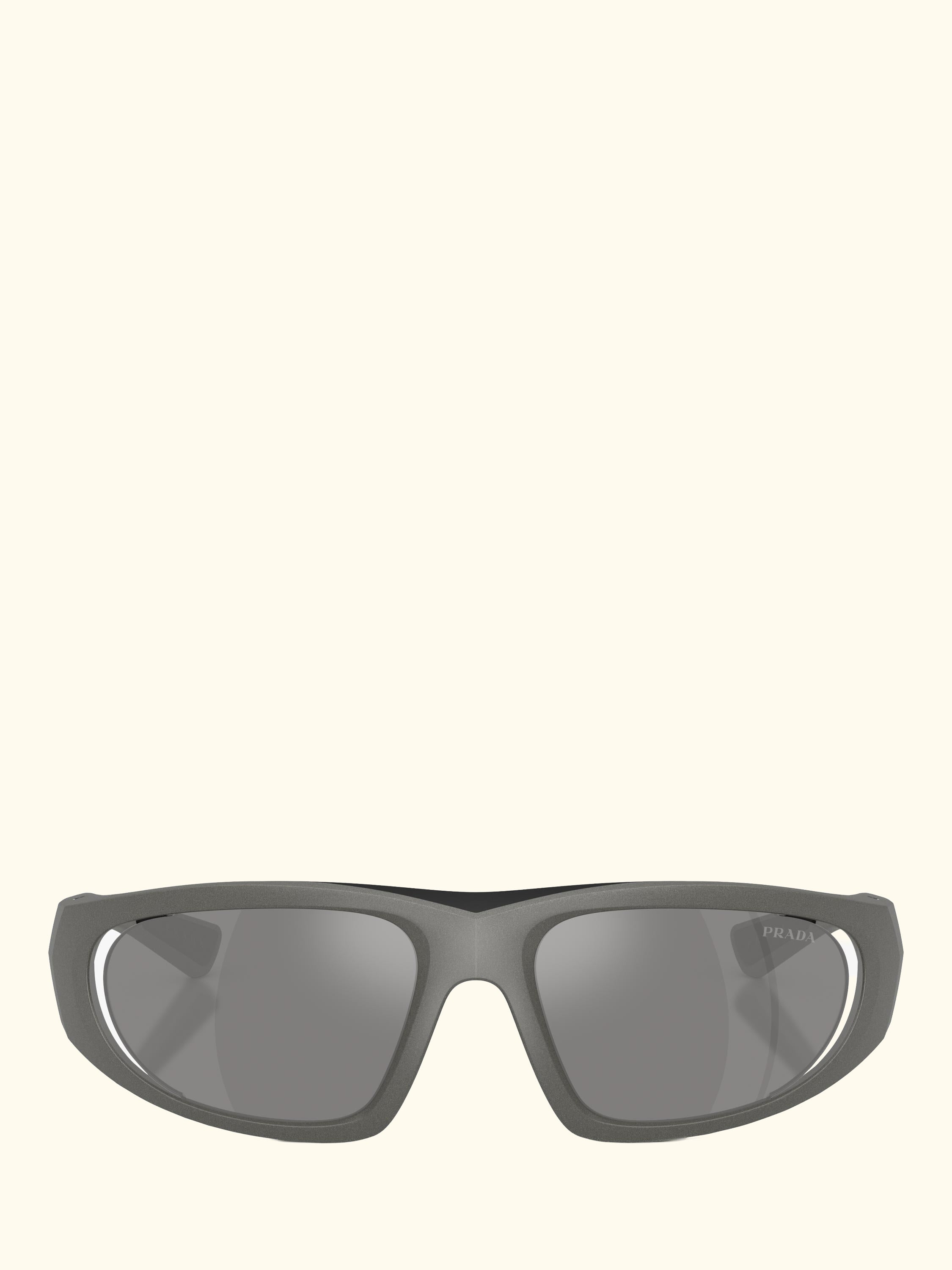 PS B03S Men's Irregular Sunglasses, Metal Grey/Mirror Grey