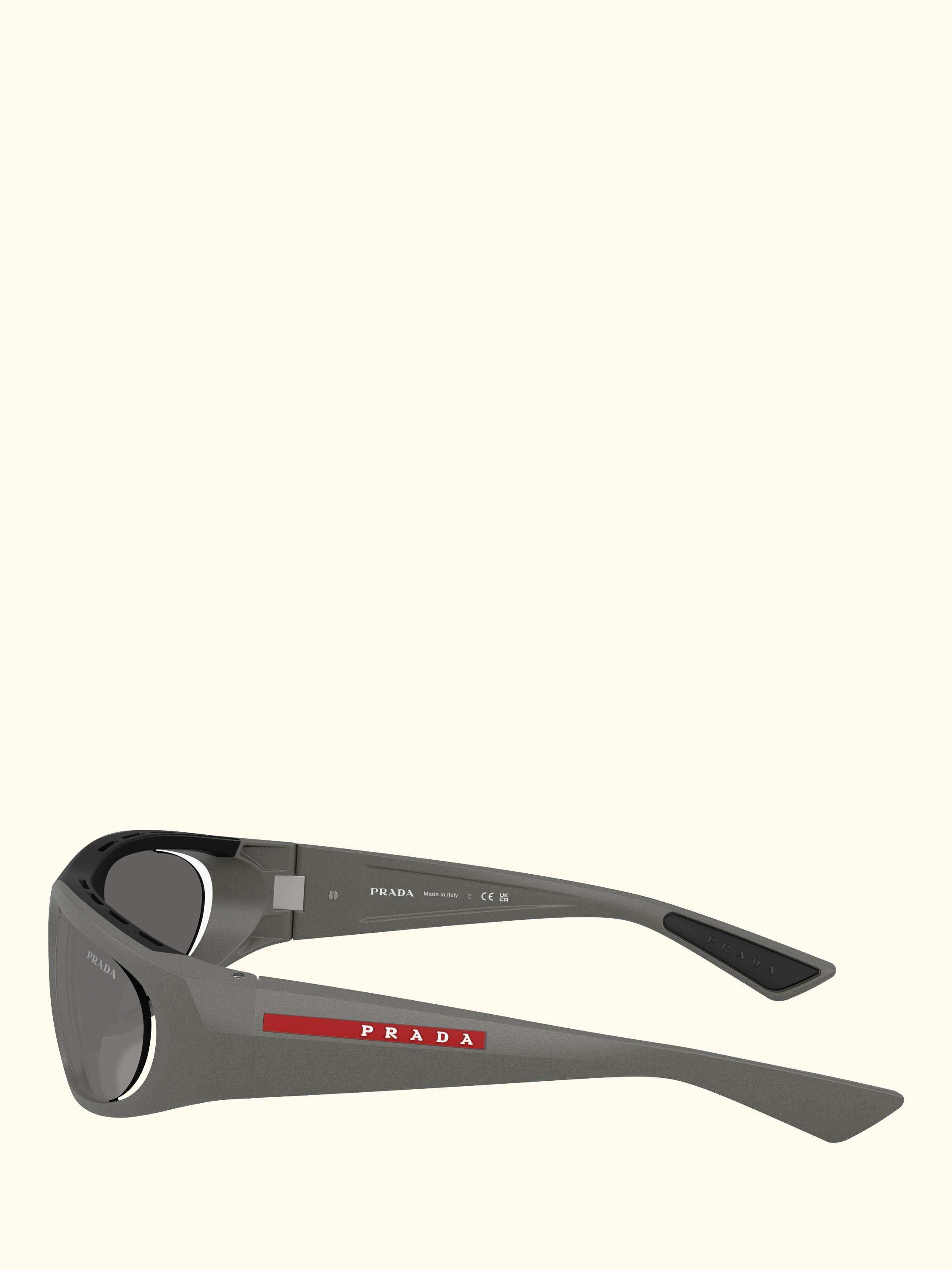 PS B03S Men's Irregular Sunglasses, Metal Grey/Mirror Grey