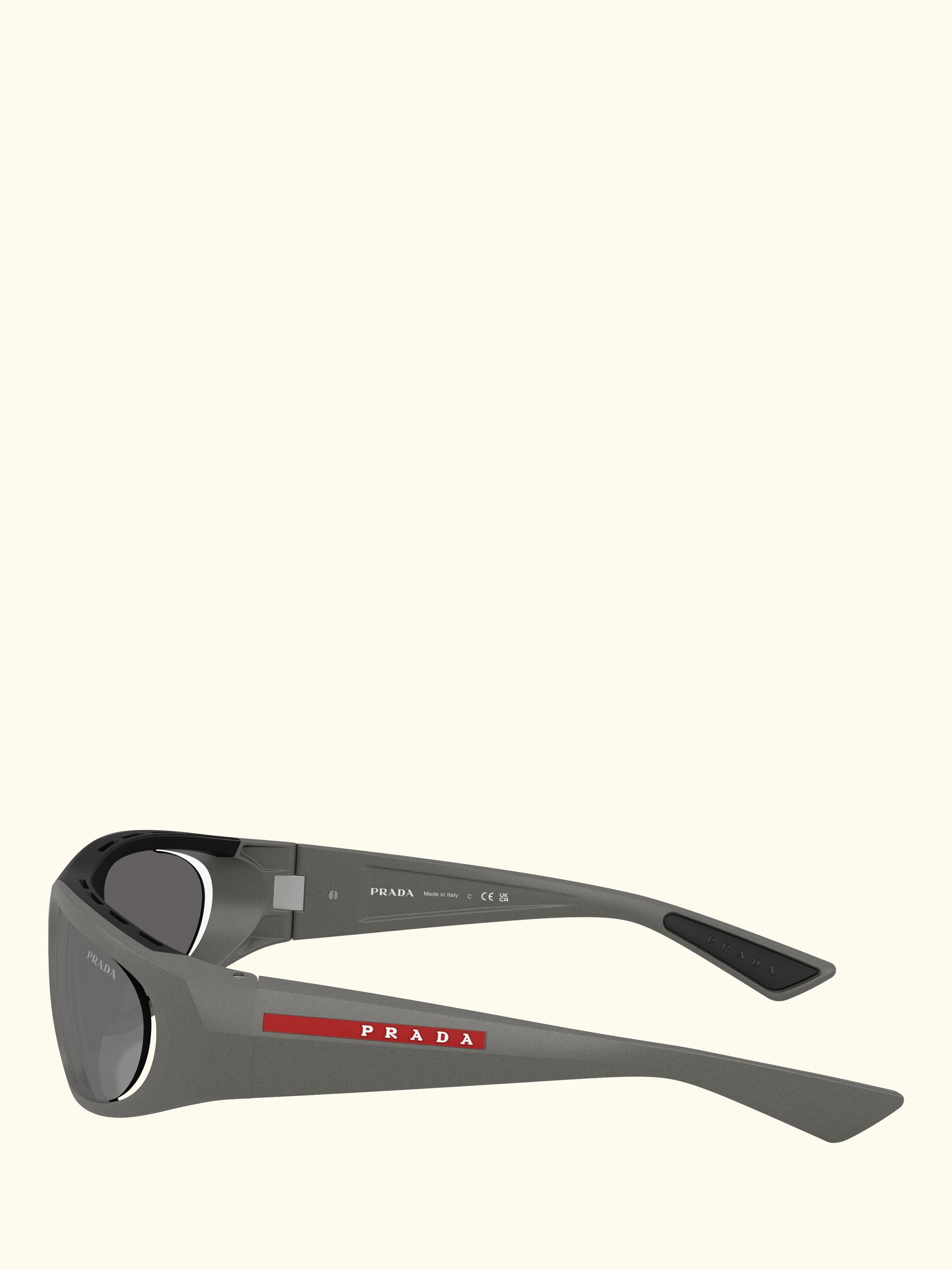 PS B03S Men's Irregular Sunglasses, Metal Grey/Mirror Grey