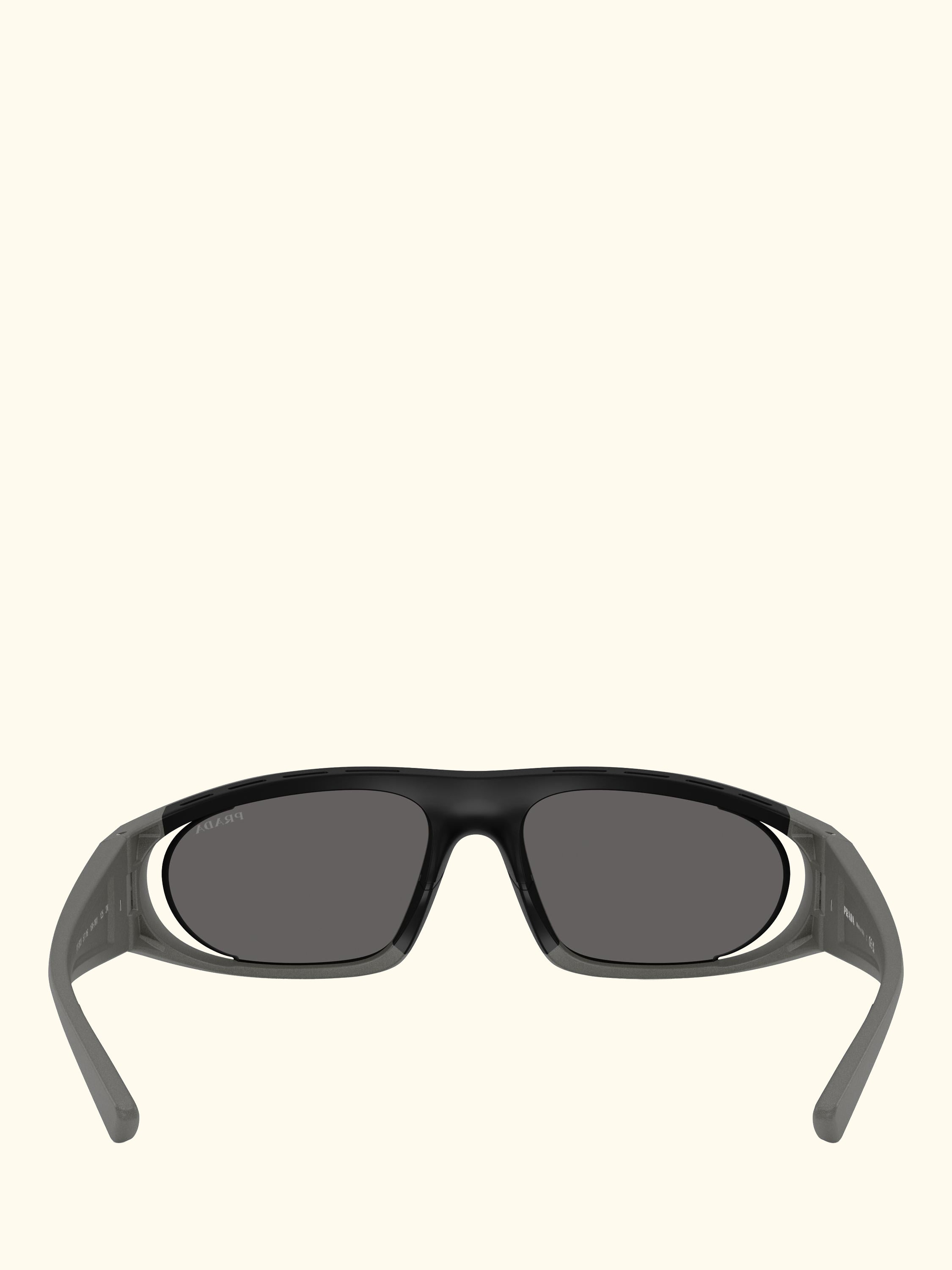 PS B03S Men's Irregular Sunglasses, Metal Grey/Mirror Grey