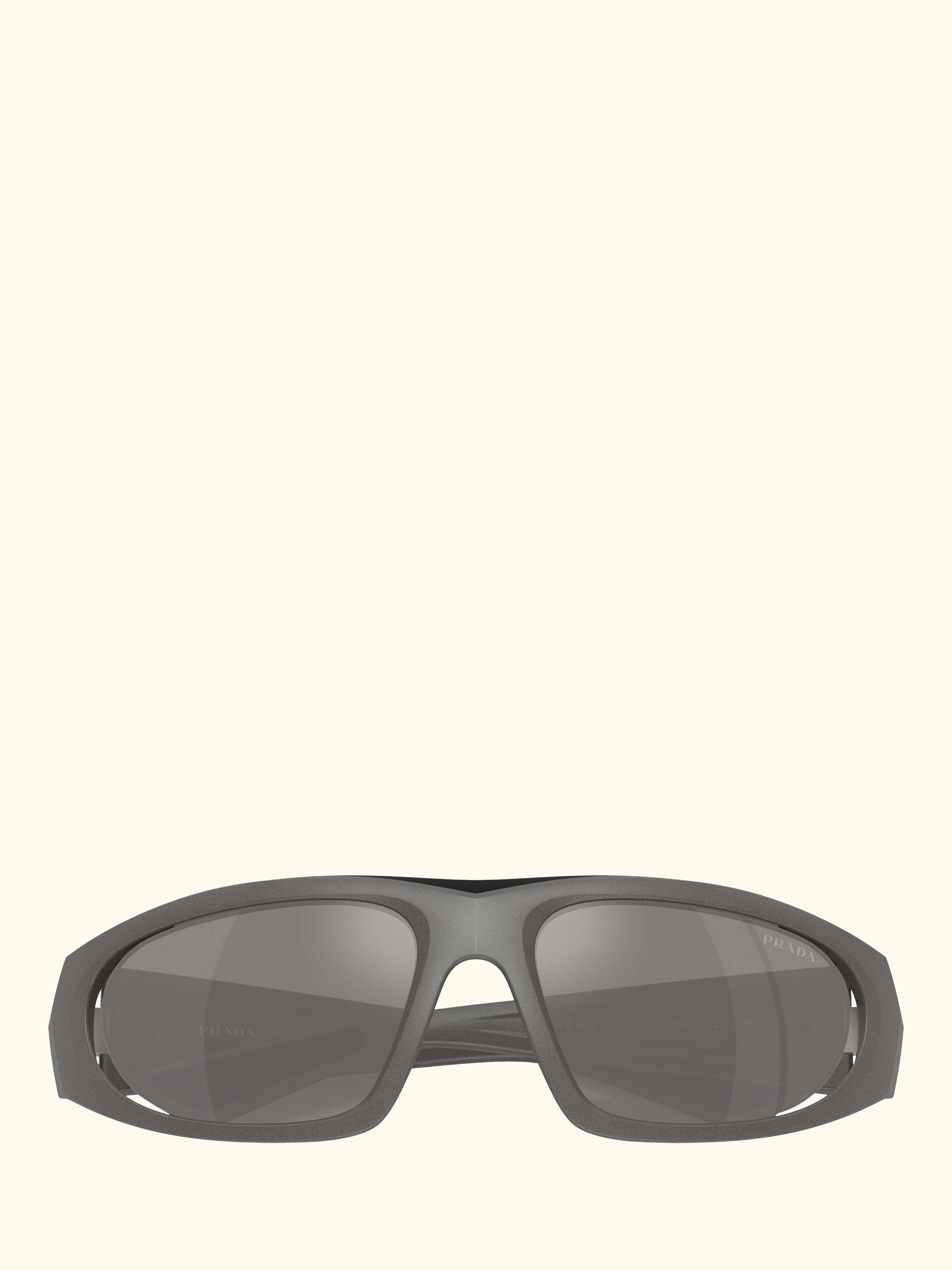 PS B03S Men's Irregular Sunglasses, Metal Grey/Mirror Grey