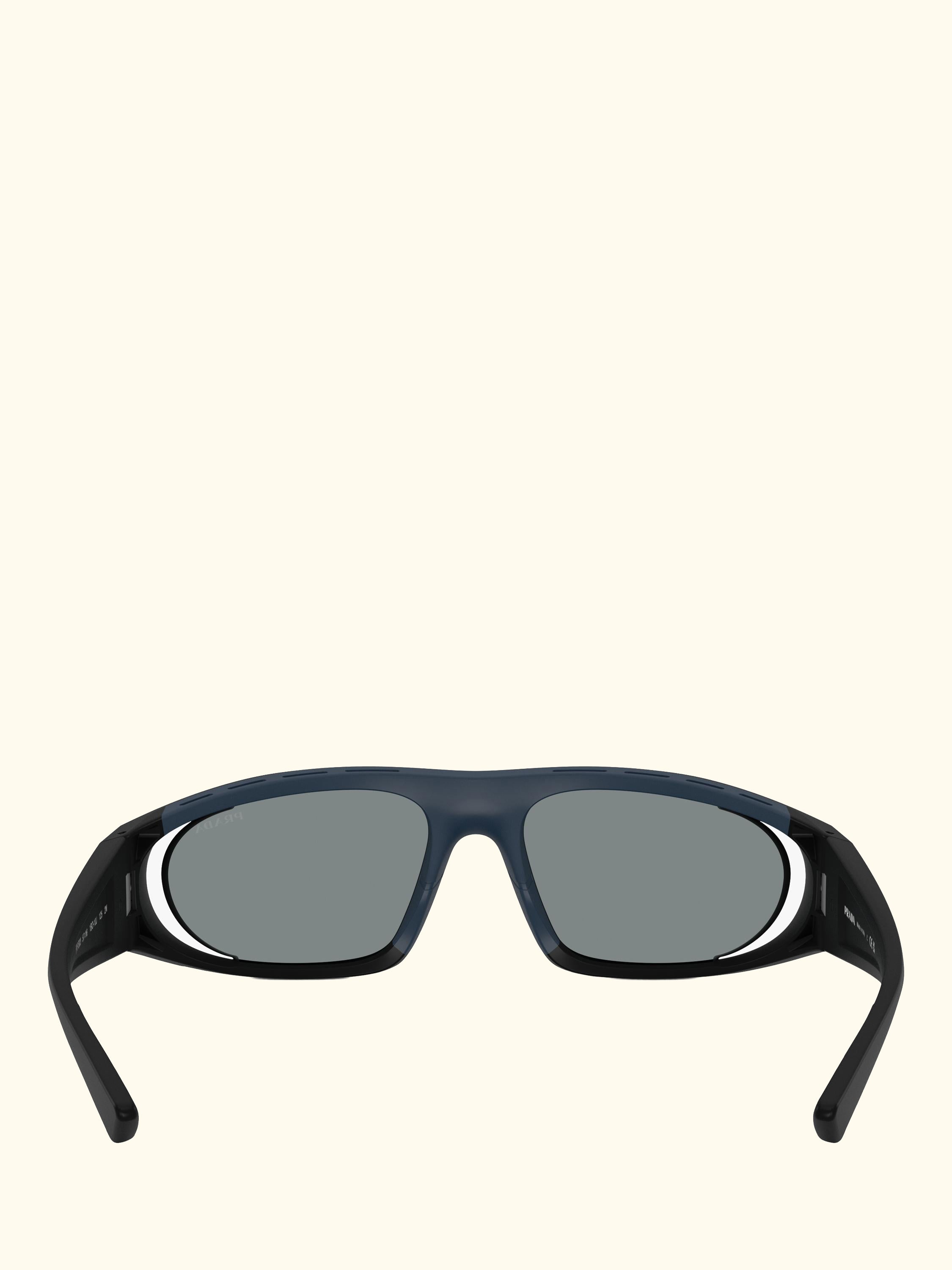 PS B03S Men's Irregular Sunglasses, Matte Black/Mirror Purple