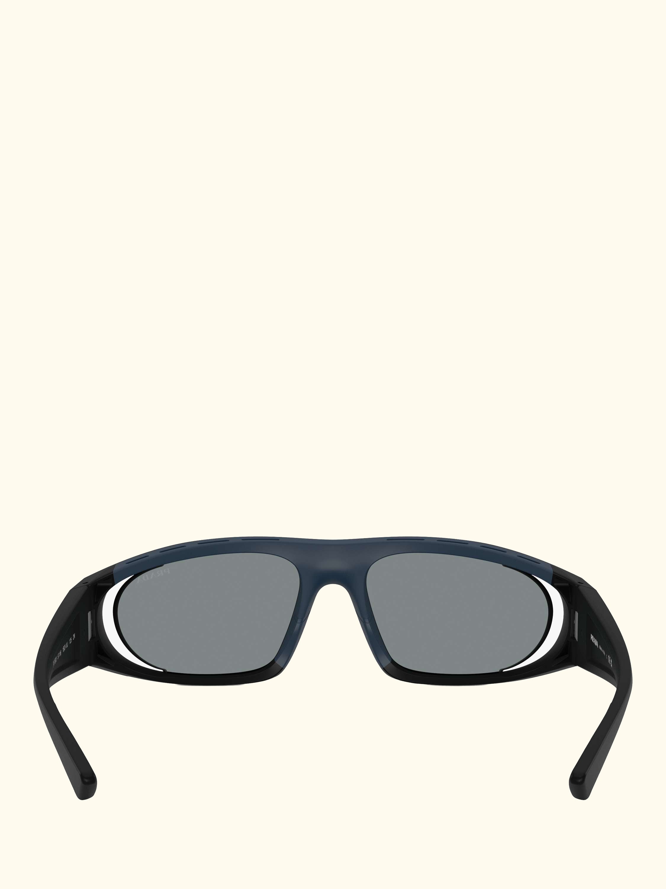 PS B03S Men's Irregular Sunglasses, Matte Black/Mirror Purple
