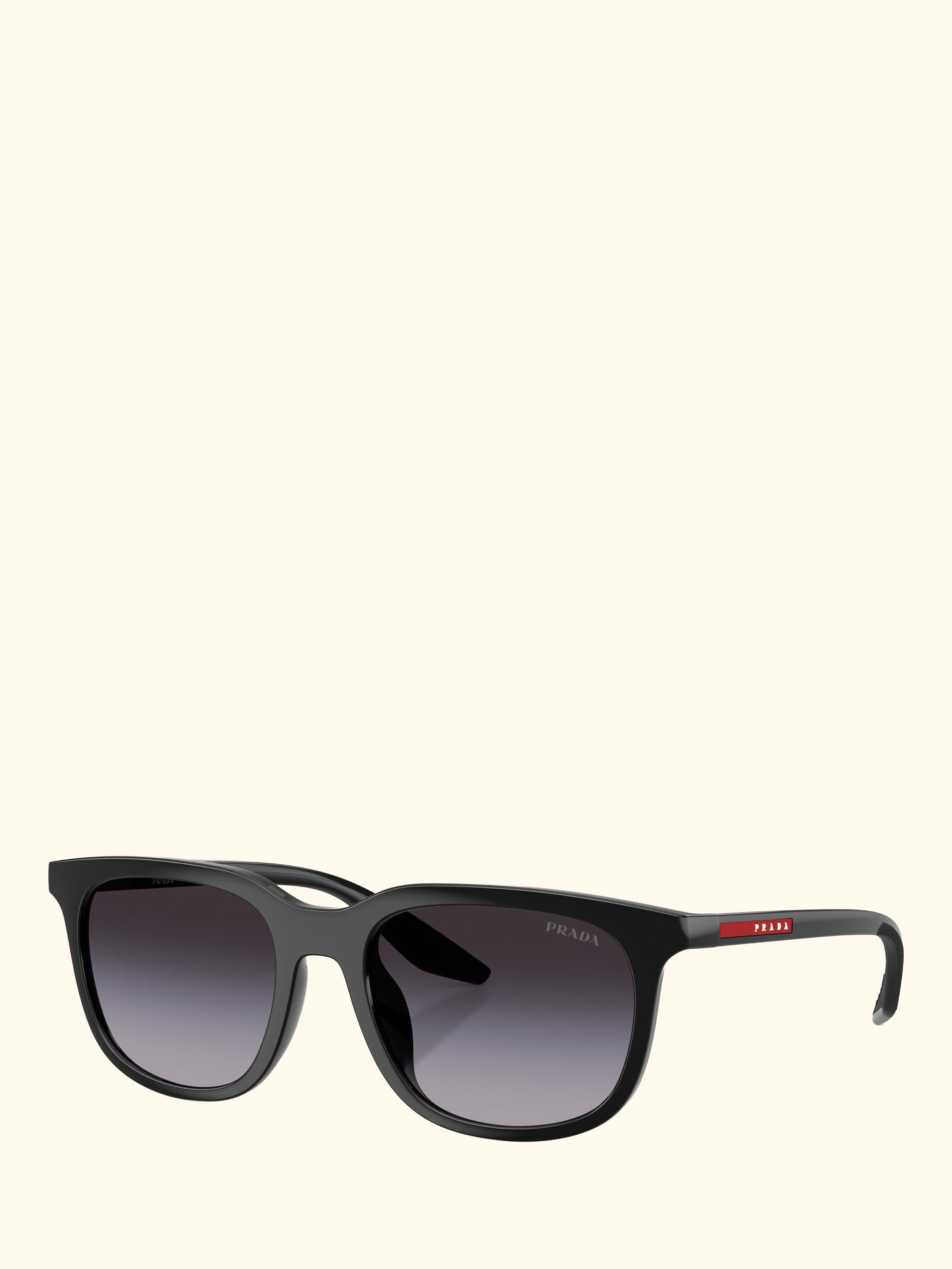PS B09SU Men's Oval Sunglasses, Black/Grey Gradient