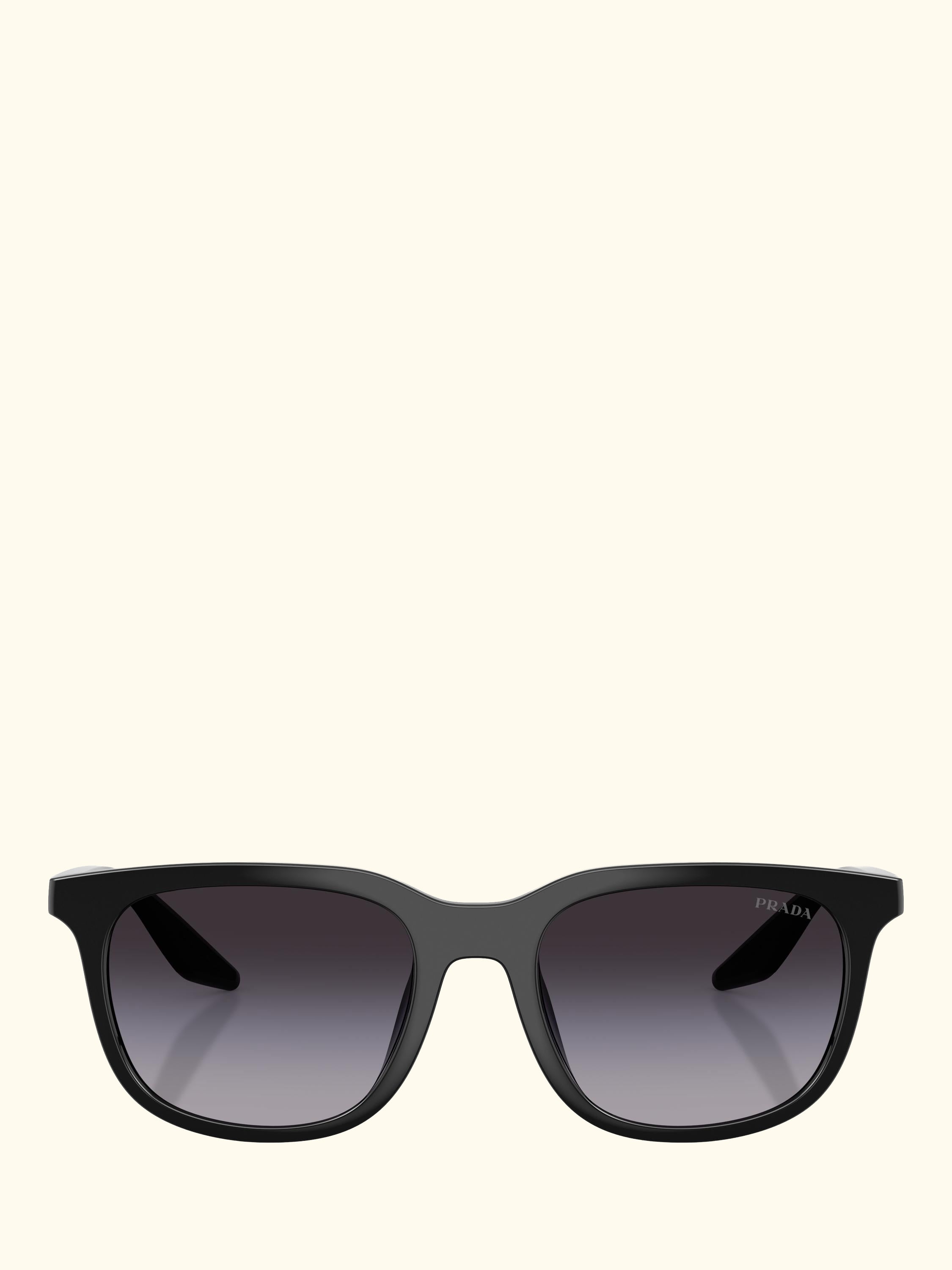 PS B09SU Men's Oval Sunglasses, Black/Grey Gradient