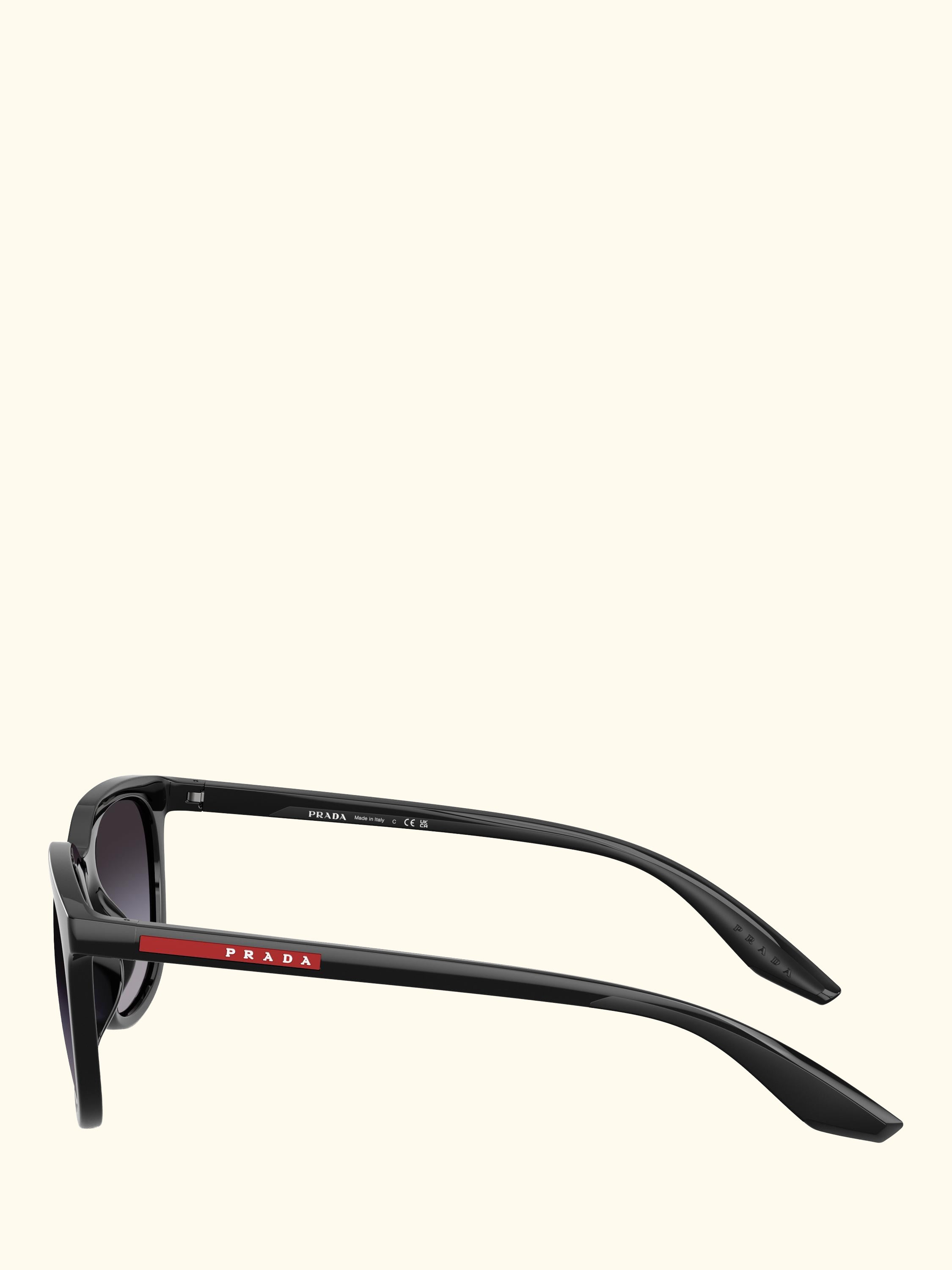 PS B09SU Men's Oval Sunglasses, Black/Grey Gradient