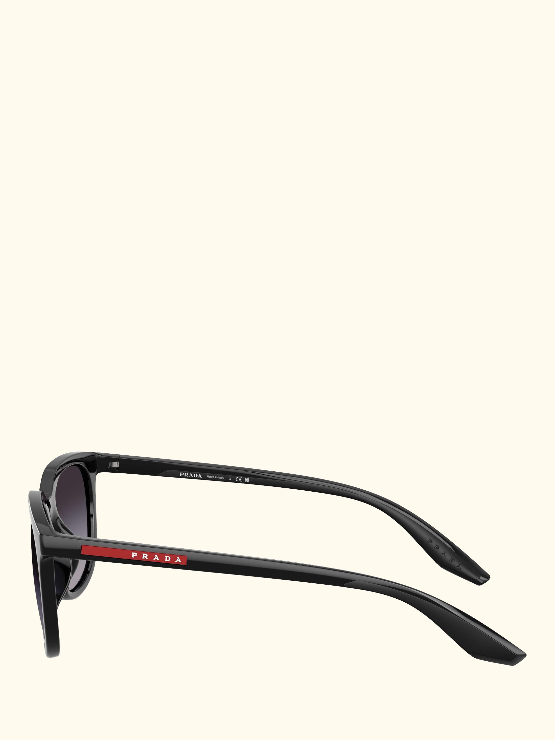 PS B09SU Men's Oval Sunglasses, Black/Grey Gradient