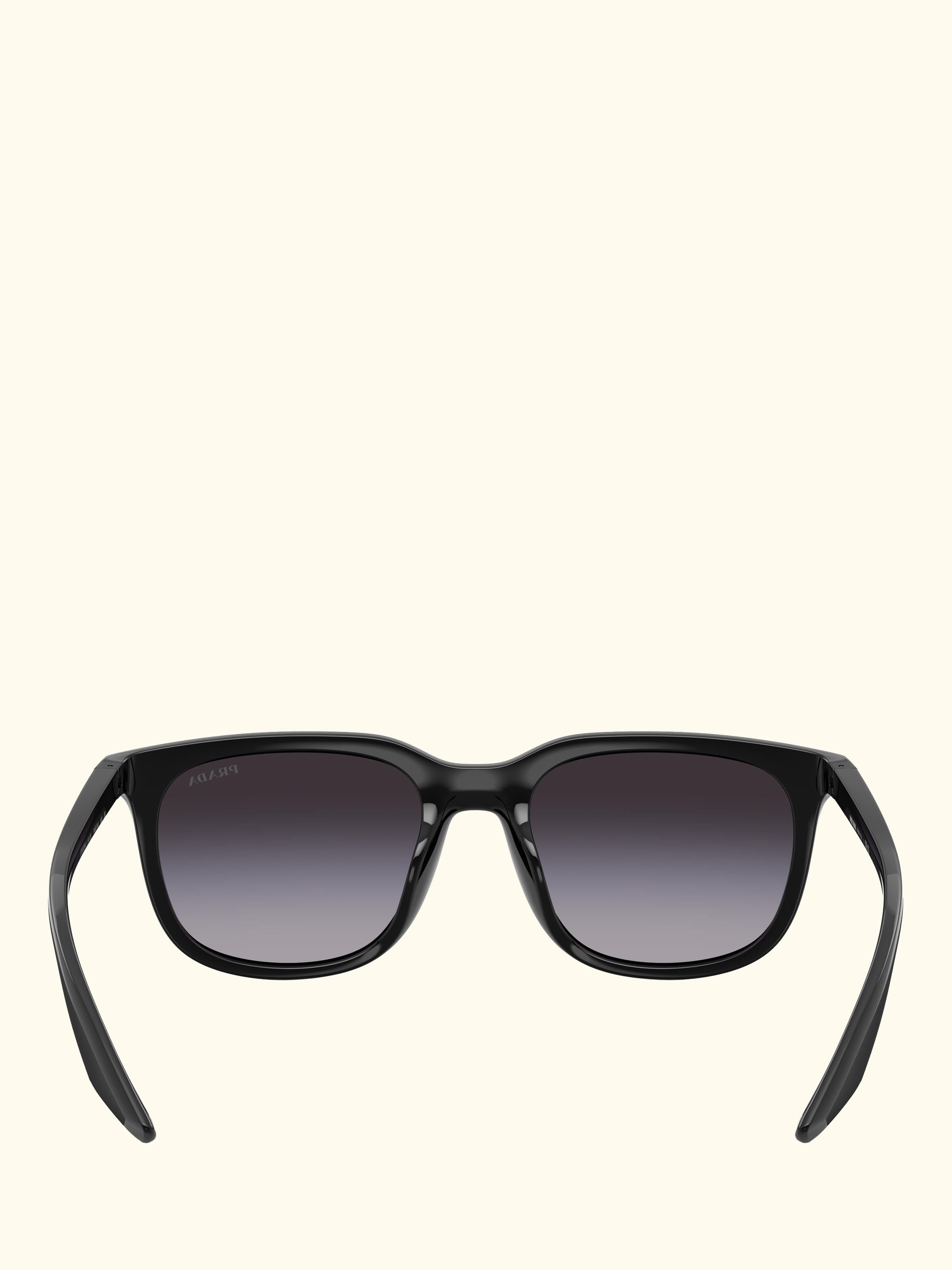 PS B09SU Men's Oval Sunglasses, Black/Grey Gradient