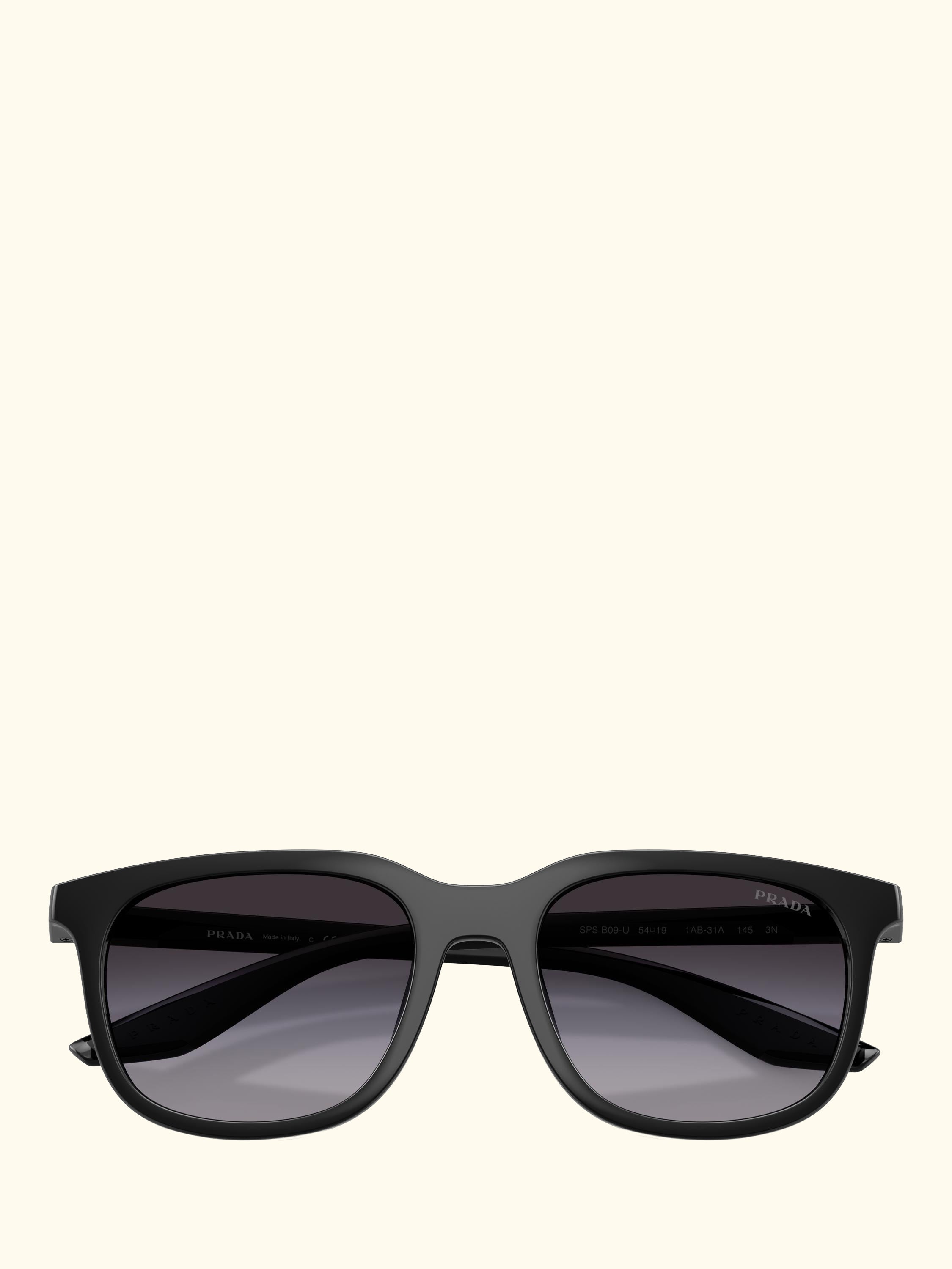 PS B09SU Men's Oval Sunglasses, Black/Grey Gradient