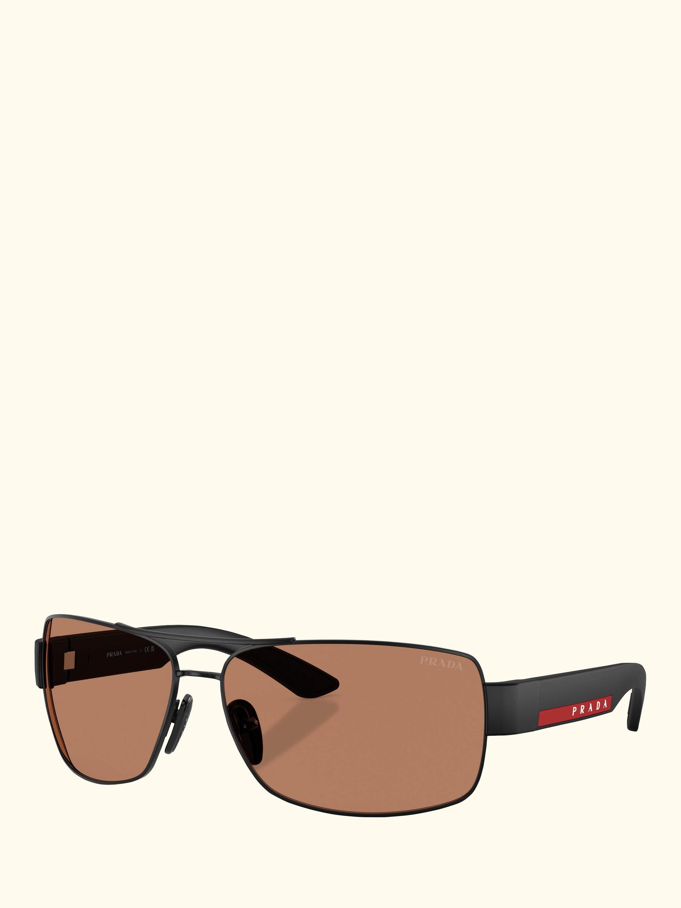 PS B52S Men's Irregular Sunglasses, Matte Black/Copper