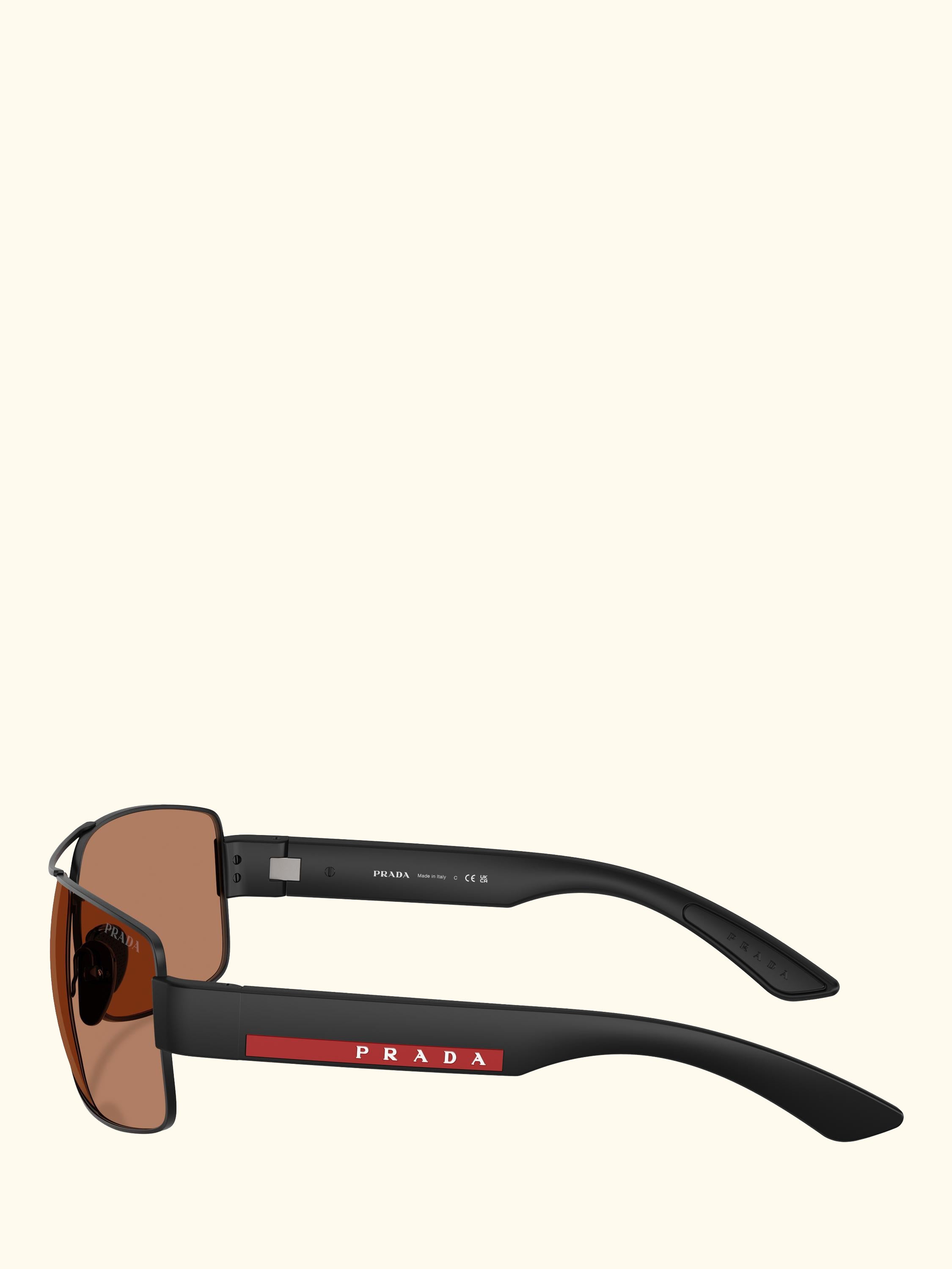 PS B52S Men's Irregular Sunglasses, Matte Black/Copper