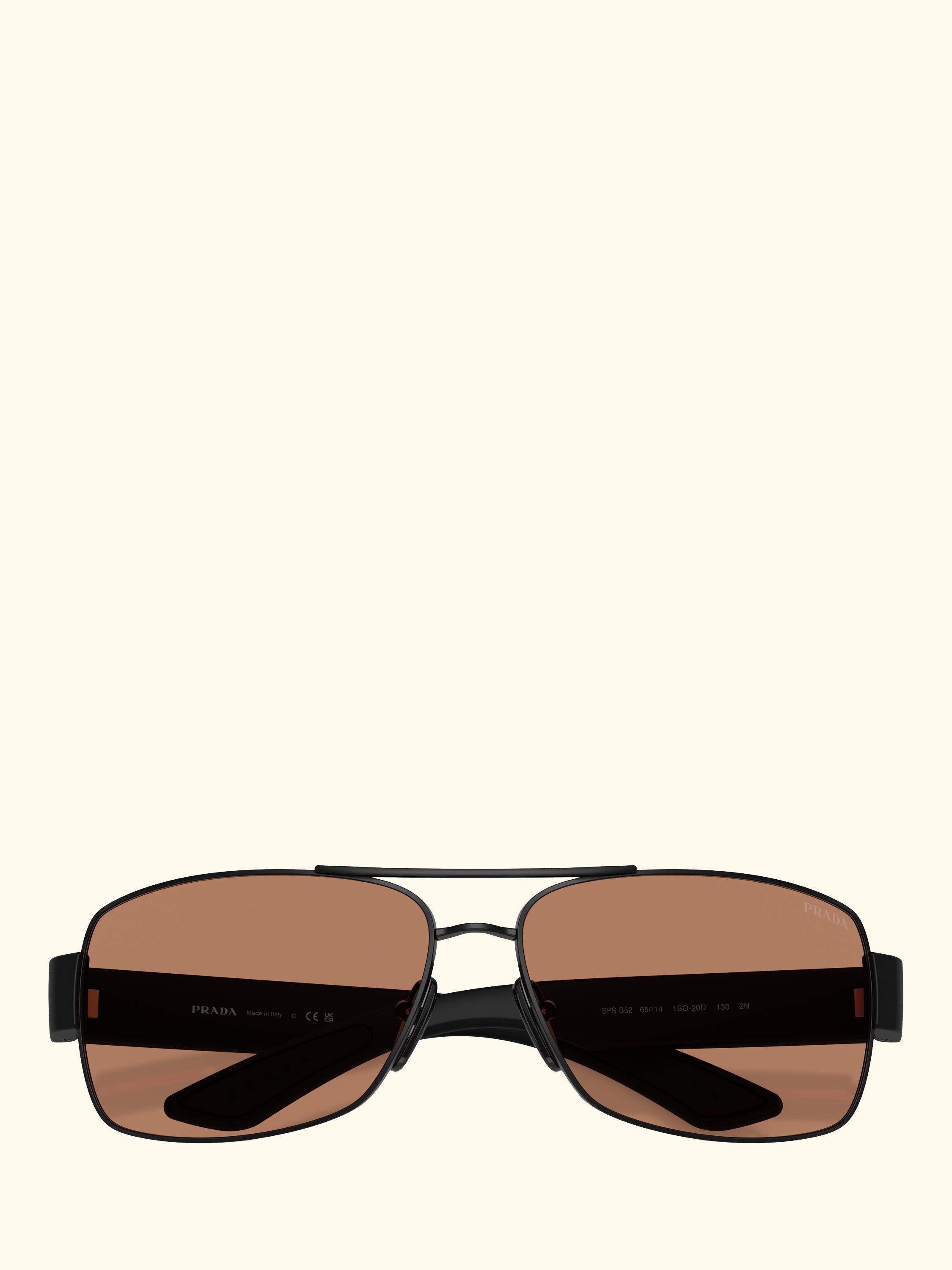 PS B52S Men's Irregular Sunglasses, Matte Black/Copper