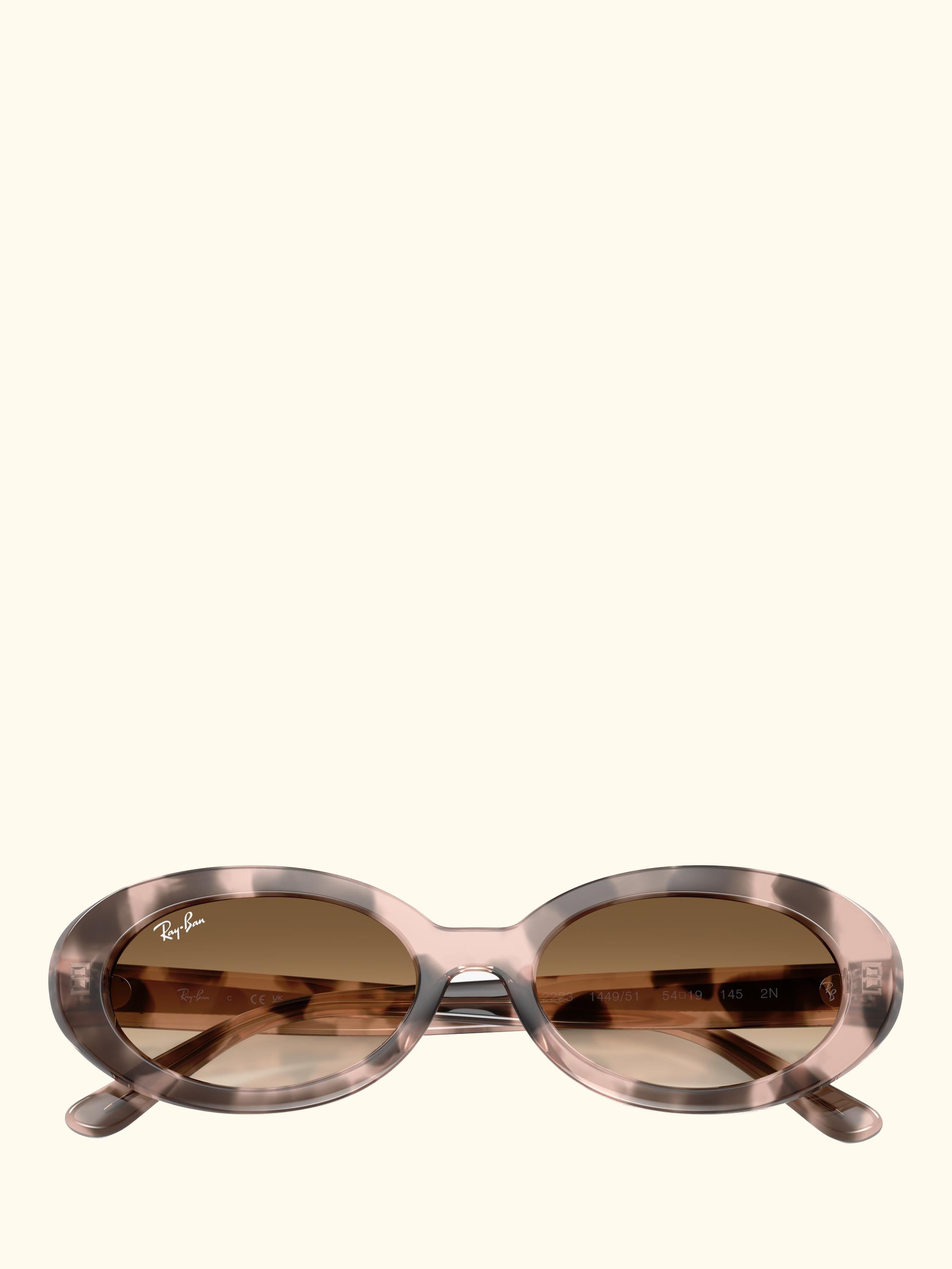 RB2223 Women's Oval Sunglasses, Pink Havana