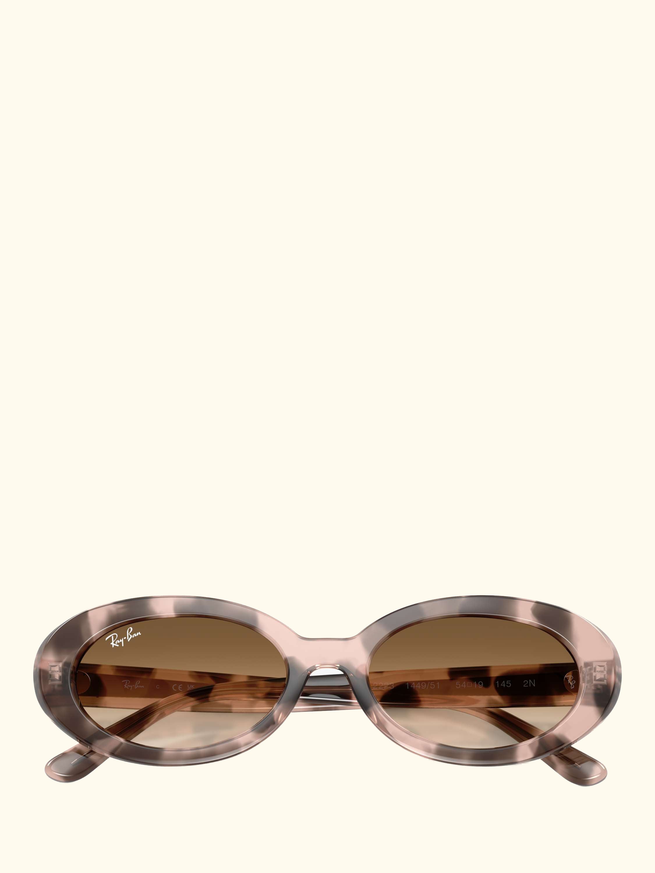 RB2223 Women's Oval Sunglasses, Pink Havana