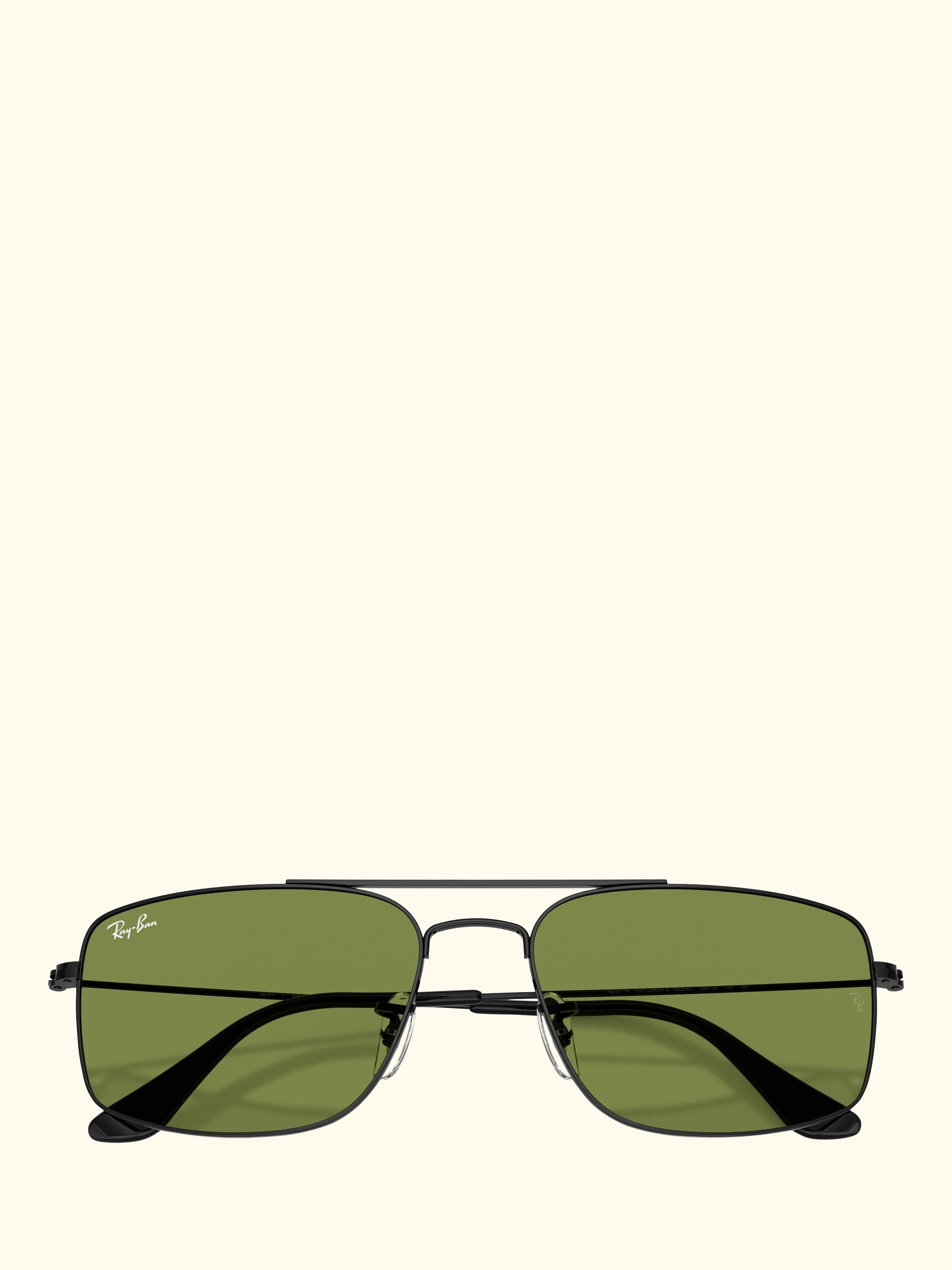 RB3779 Men's Explorer III Square Sunglasses, Black/Green