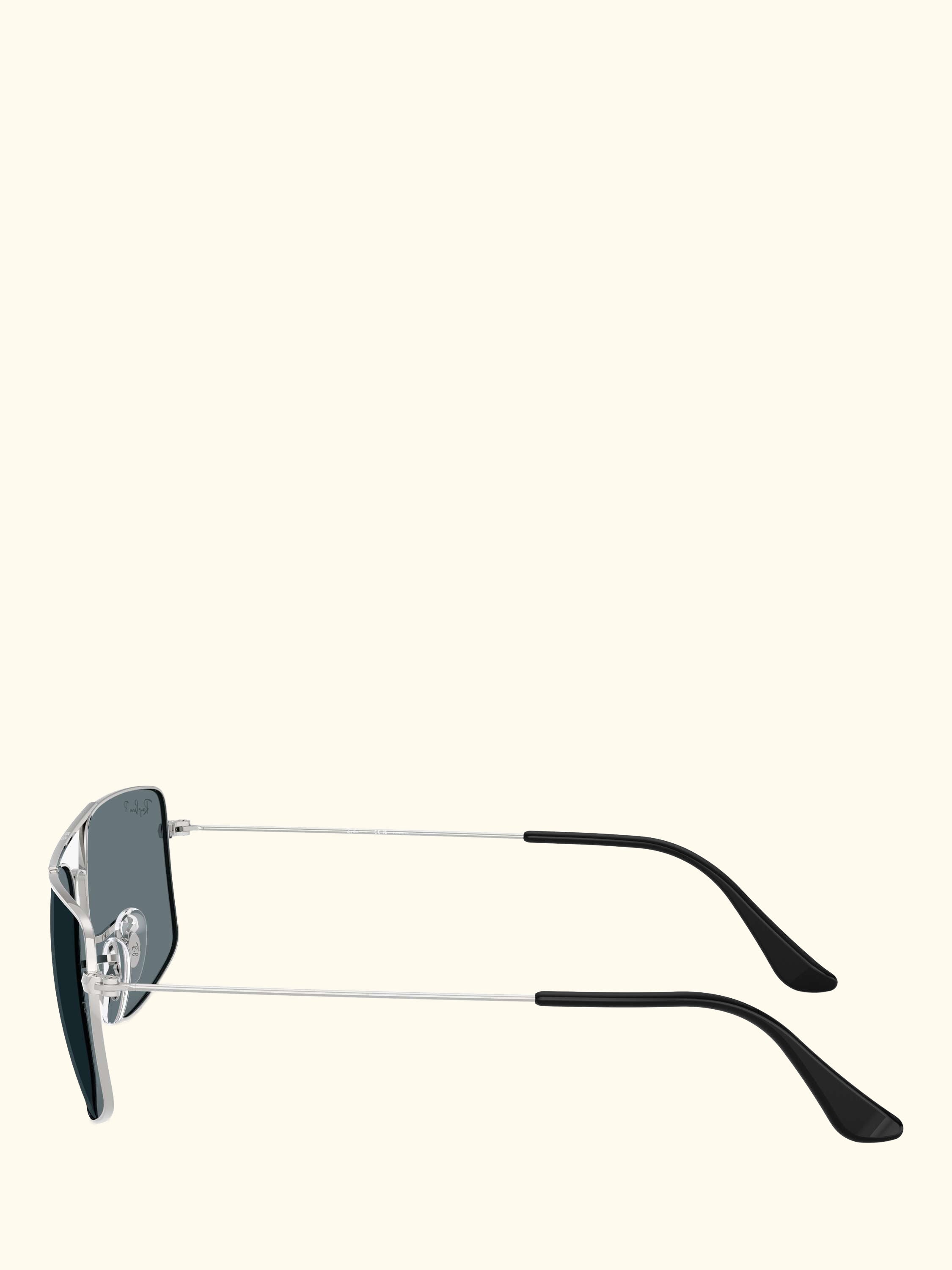 RB3779 Men's Explorer III Polarised Square Sunglasses, Silver/Blue