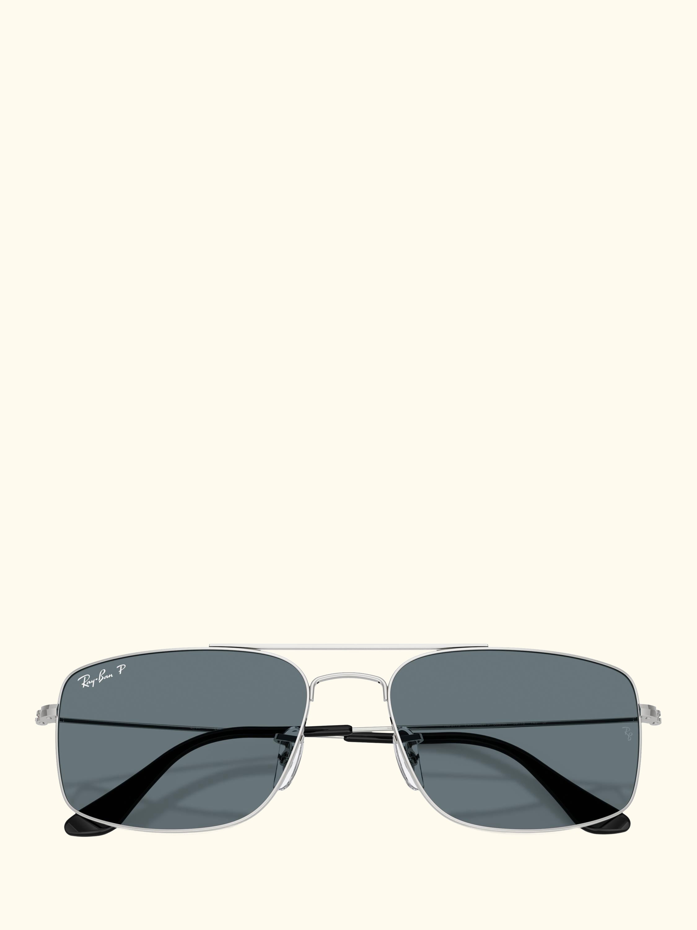 RB3779 Men's Explorer III Polarised Square Sunglasses, Silver/Blue