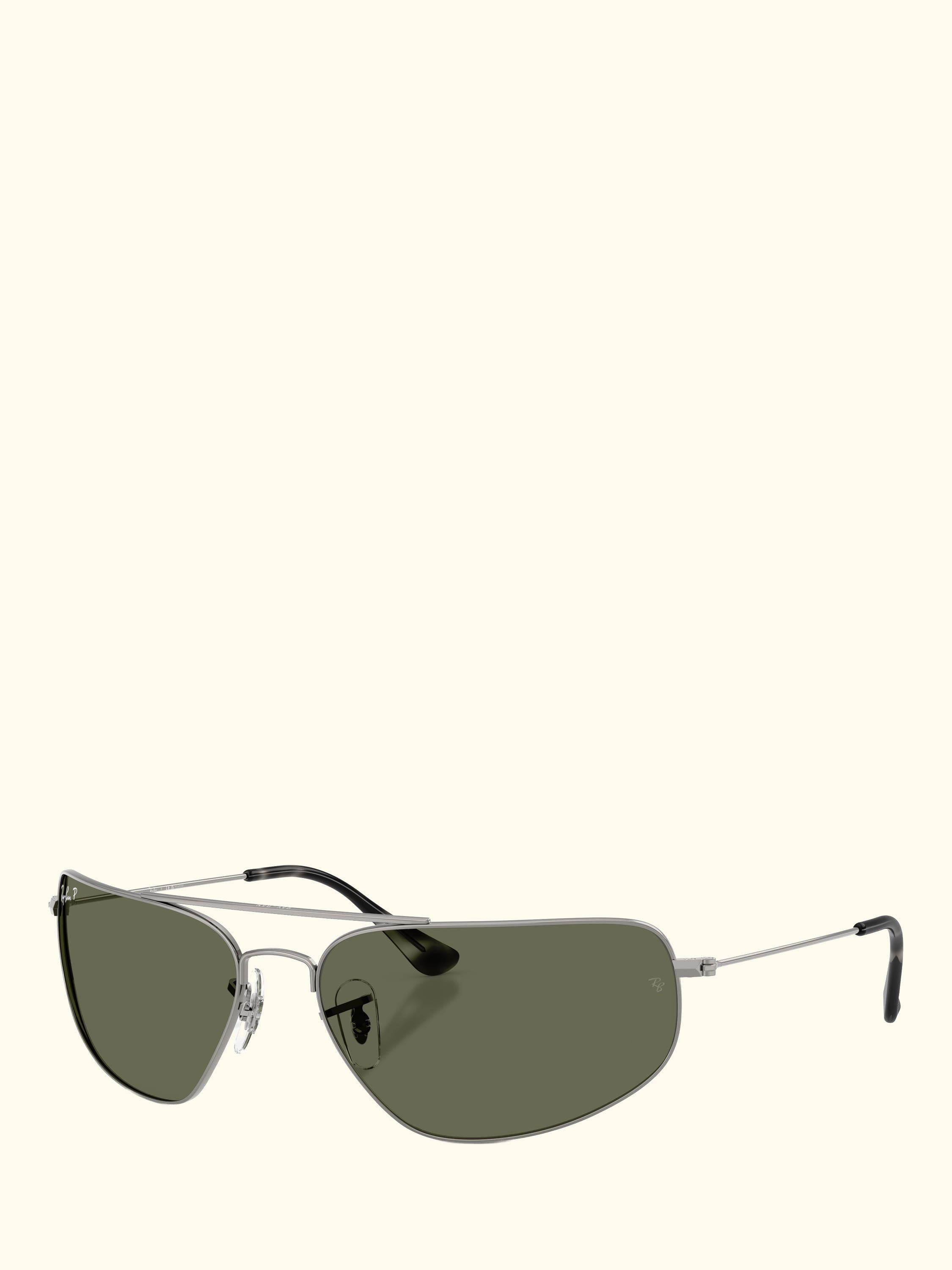 RB3780 Men's Rectangular Sunglasses, Gunmetal/Green
