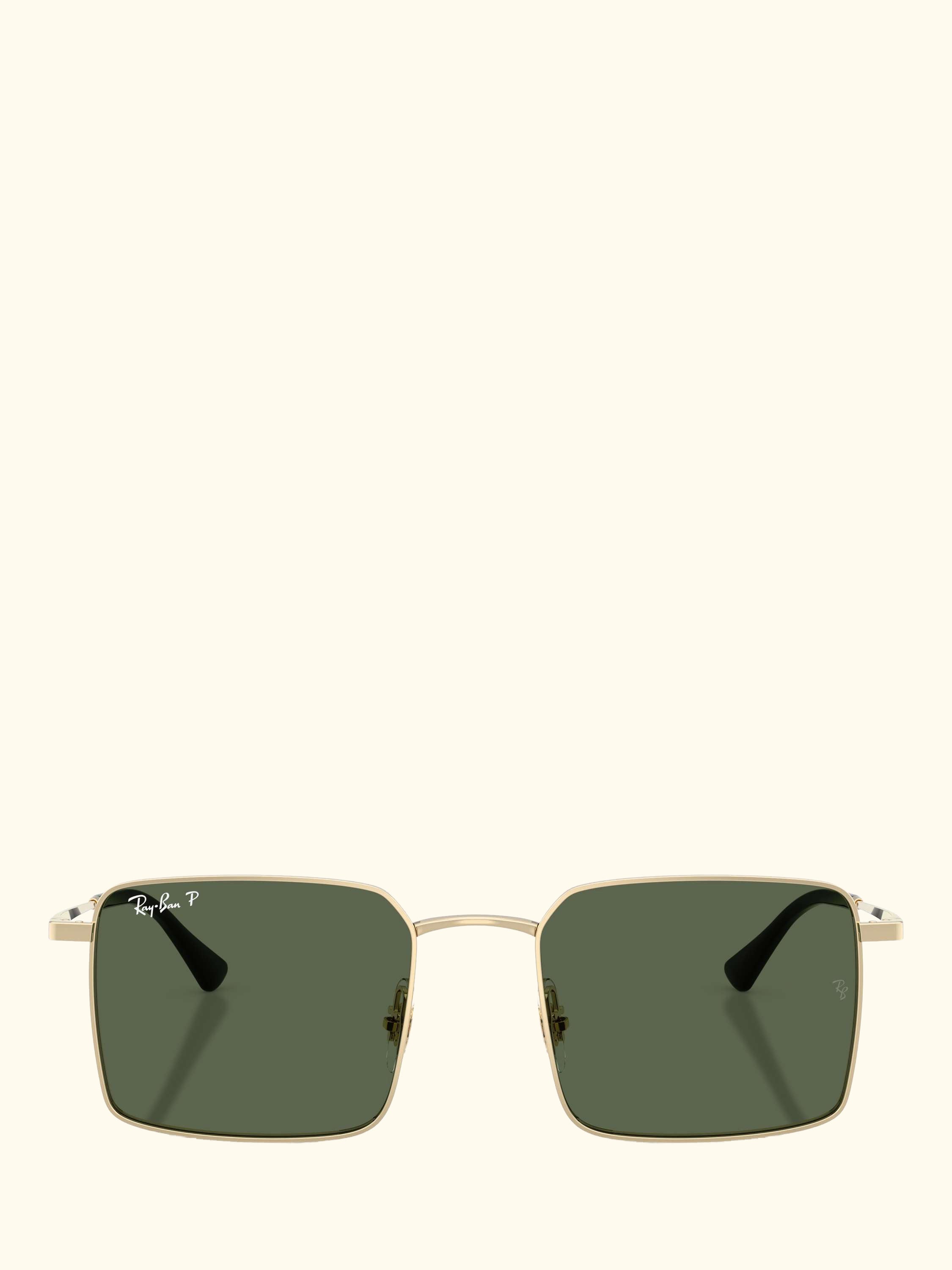 RB3782 Men's Idan Polarised Square Sunglasses, Pale Gold/Green