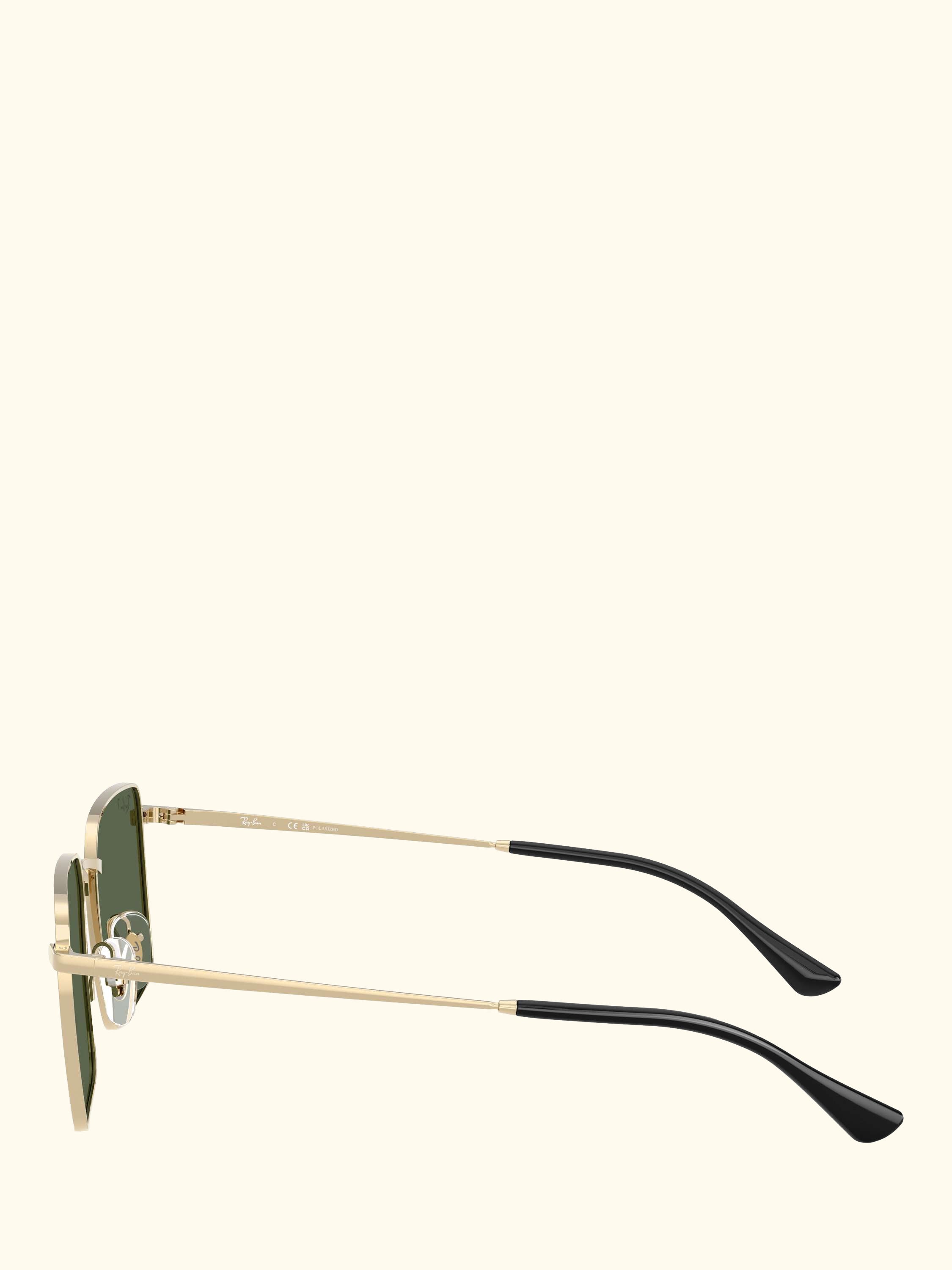 RB3782 Men's Idan Polarised Square Sunglasses, Pale Gold/Green