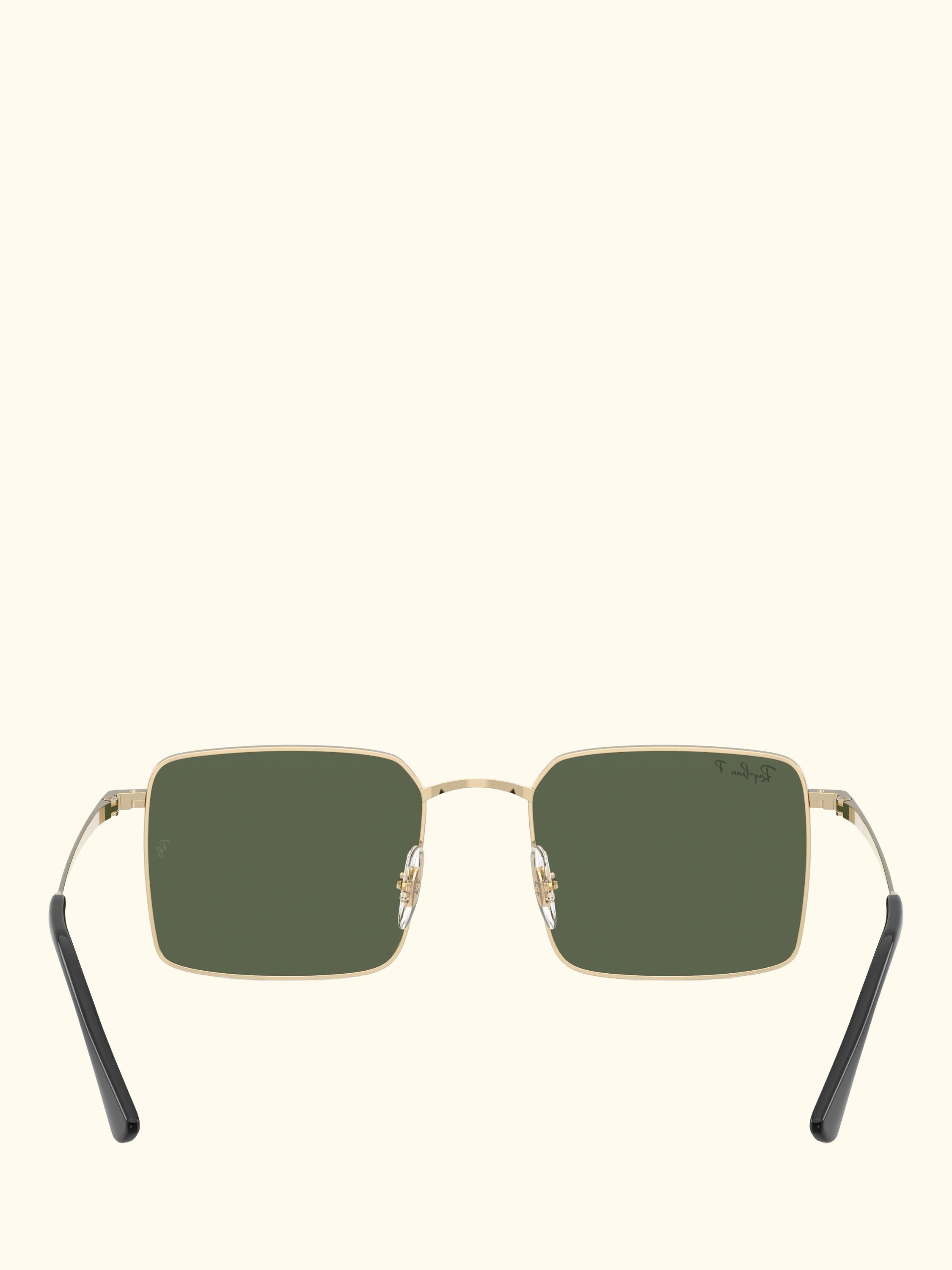 RB3782 Men's Idan Polarised Square Sunglasses, Pale Gold/Green