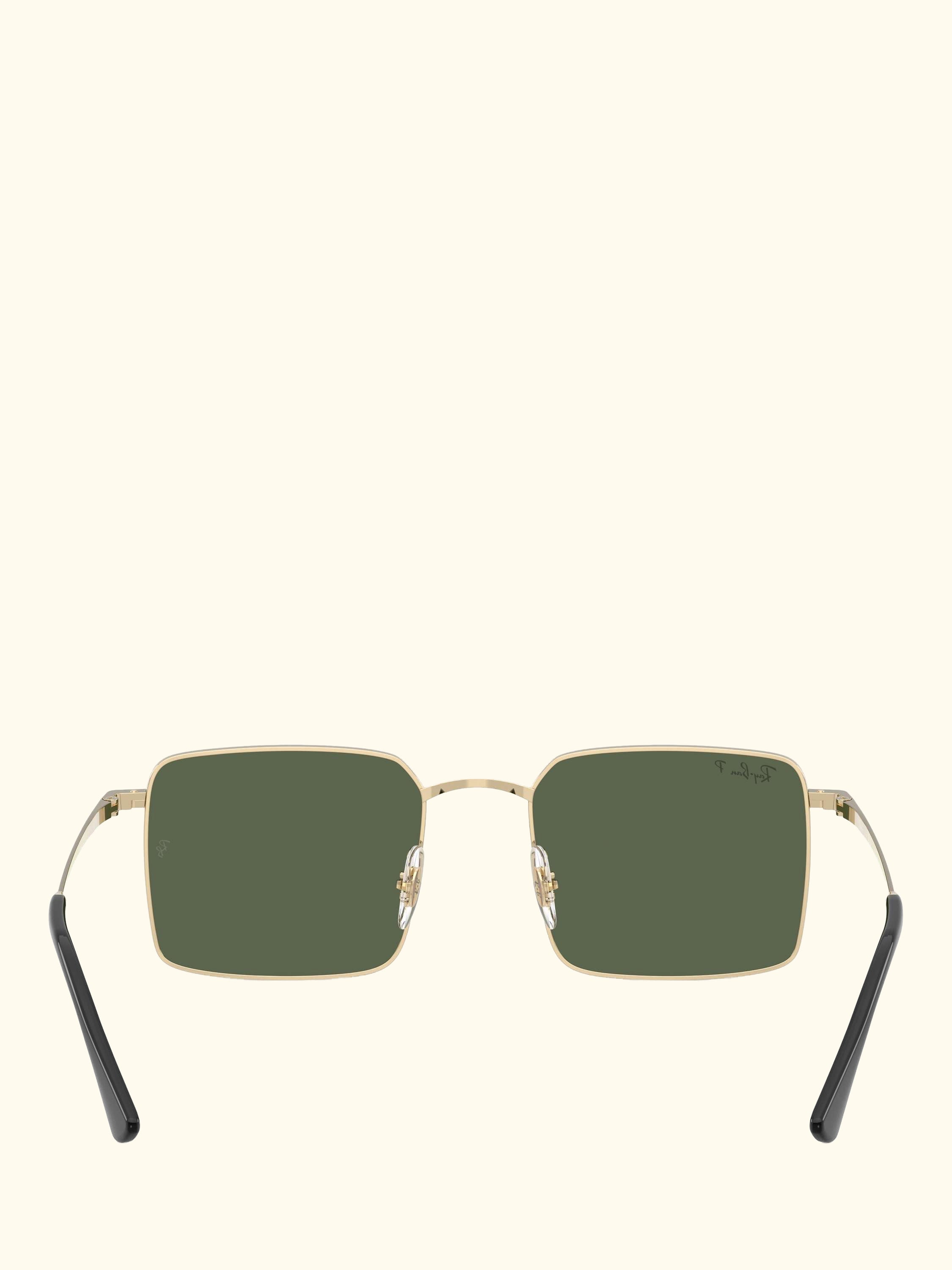 RB3782 Men's Idan Polarised Square Sunglasses, Pale Gold/Green