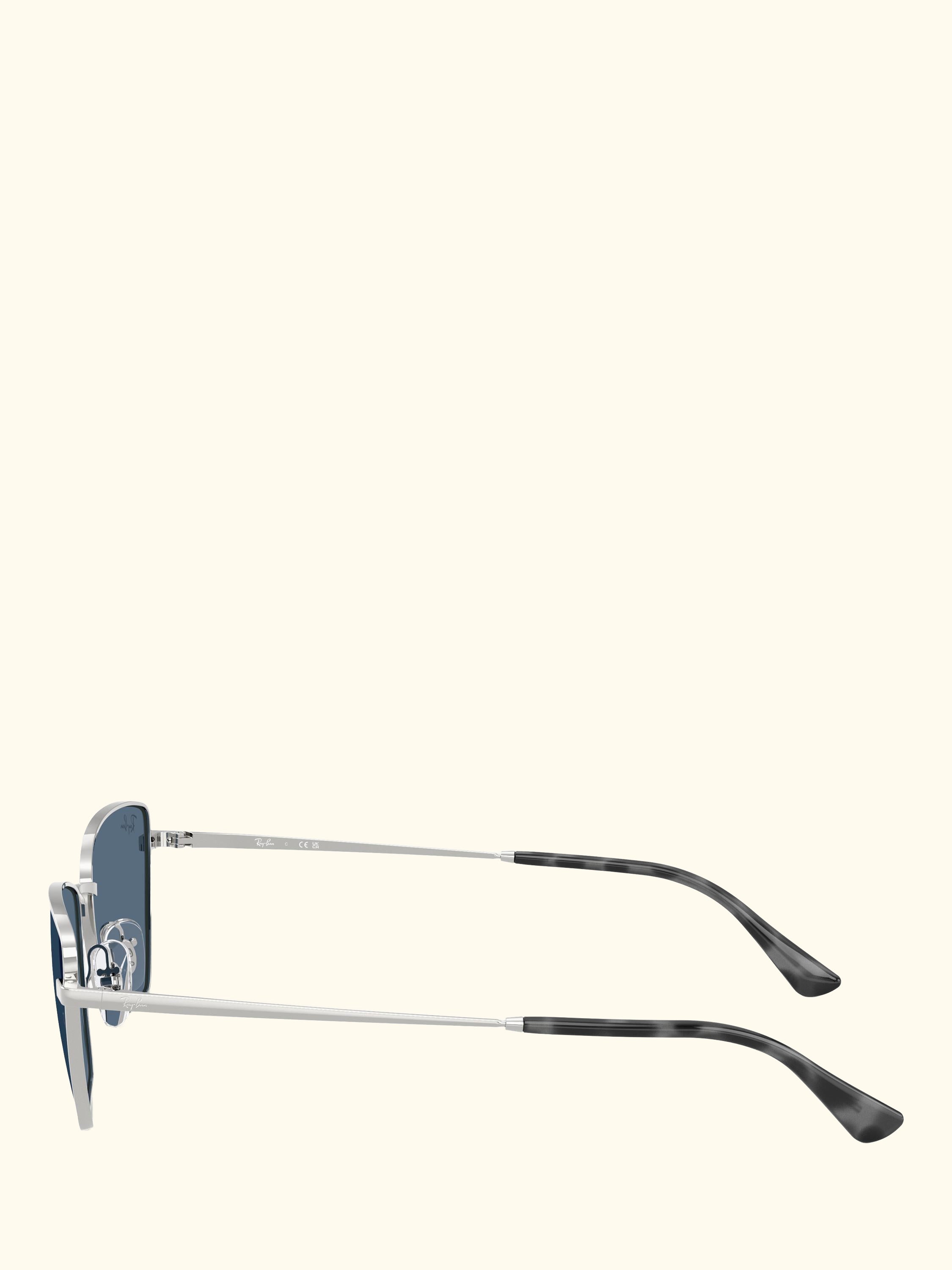 RB3783 Women's Irregular Cat Eye Sunglasses, Silver/Blue
