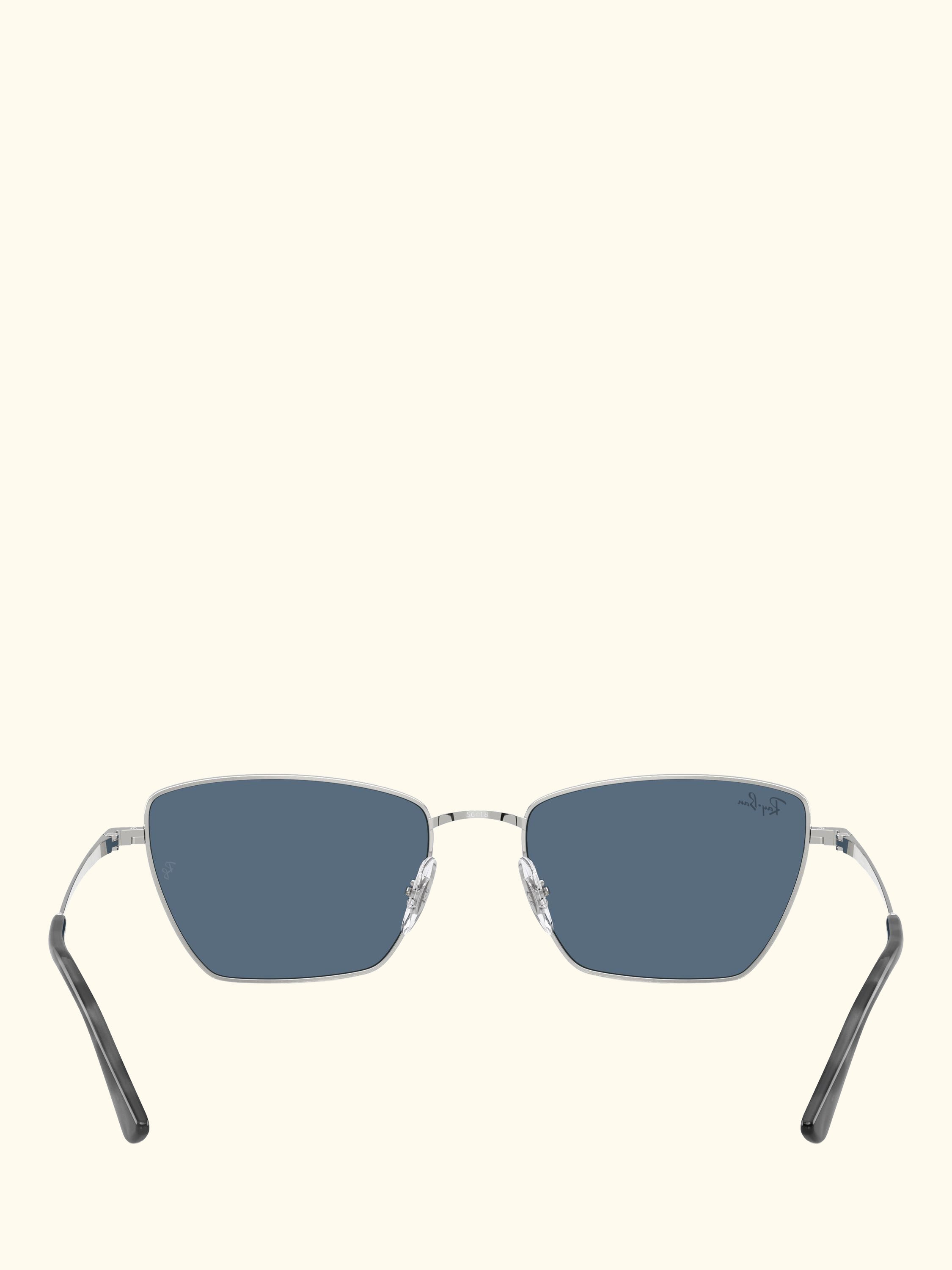 RB3783 Women's Irregular Cat Eye Sunglasses, Silver/Blue