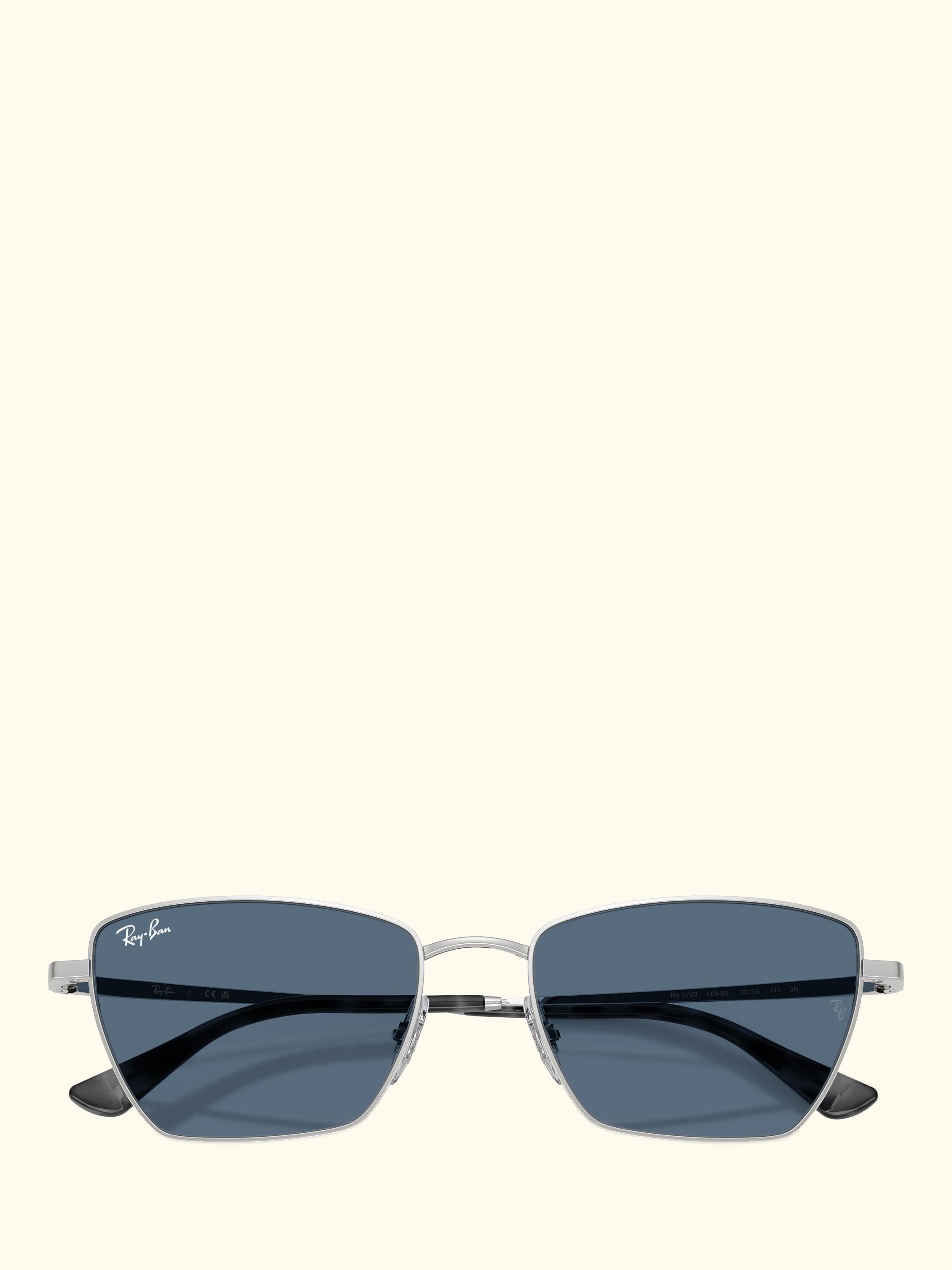 RB3783 Women's Irregular Cat Eye Sunglasses, Silver/Blue