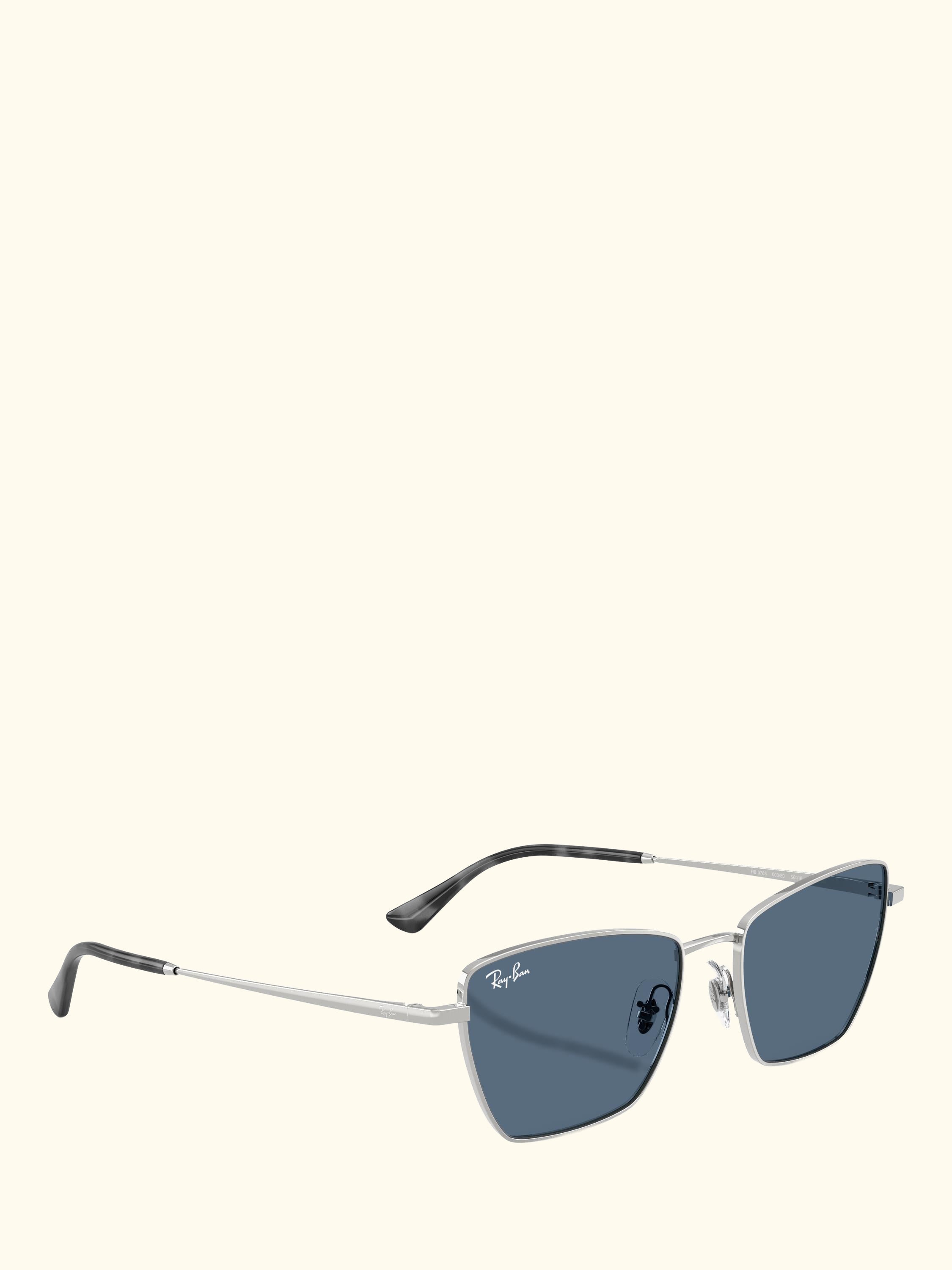 RB3783 Women's Irregular Cat Eye Sunglasses, Silver/Blue