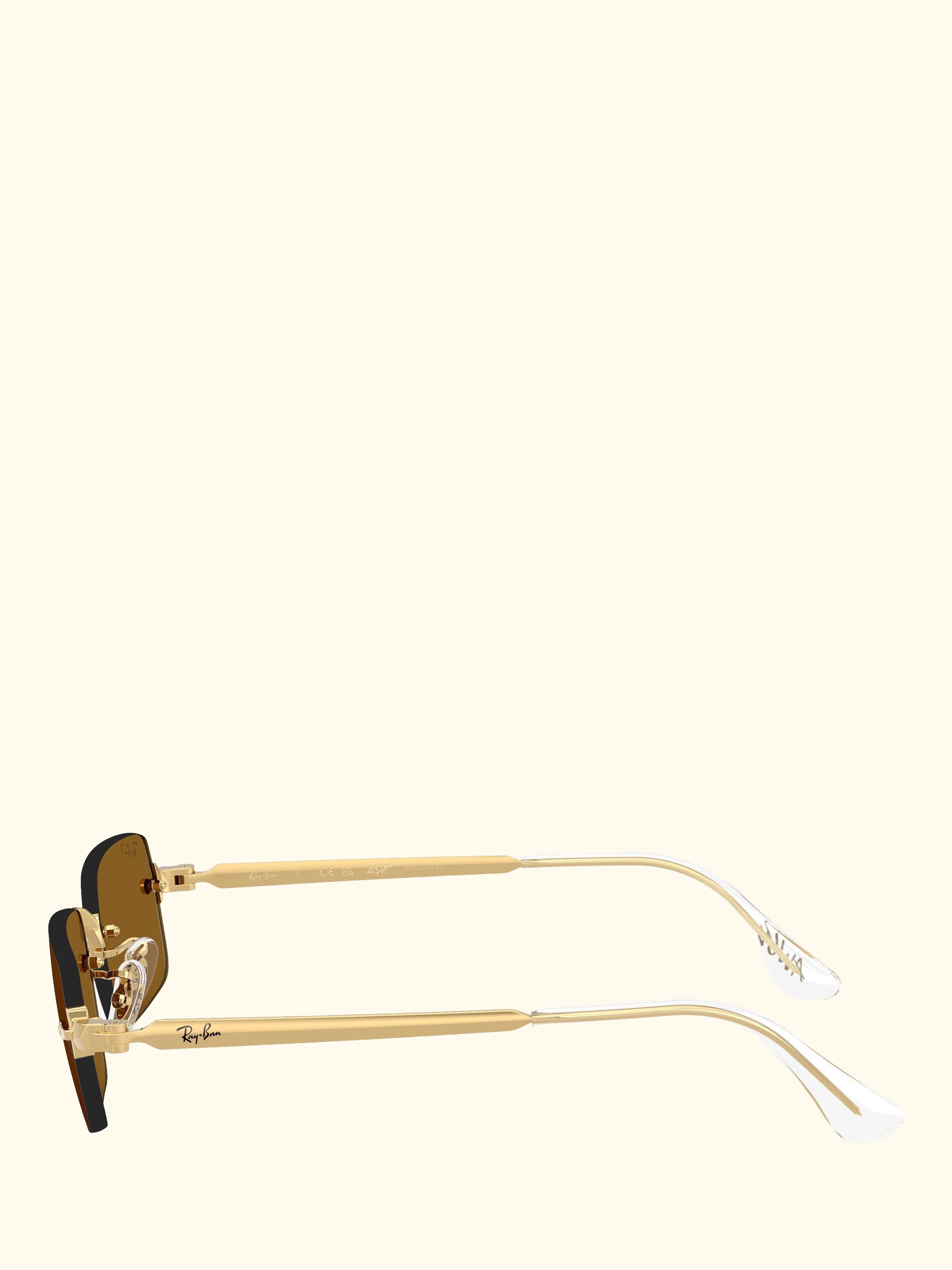 RB3928 Men's A$AP Rocky Rectangular Sunglasses, Arista Gold/Brown