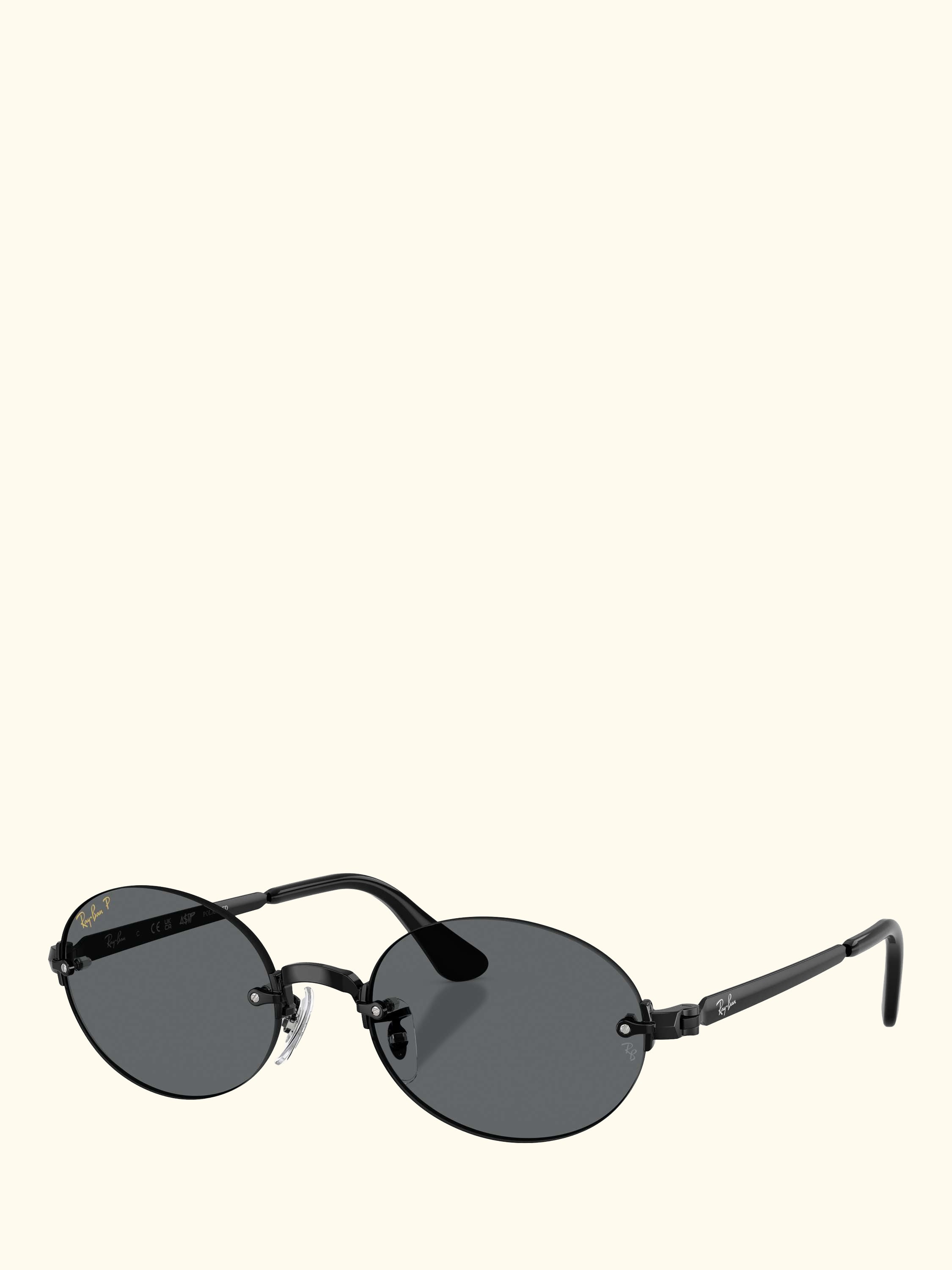 RB3929 Men's A$AP Rocky Polarised Oval Sunglasses, Black