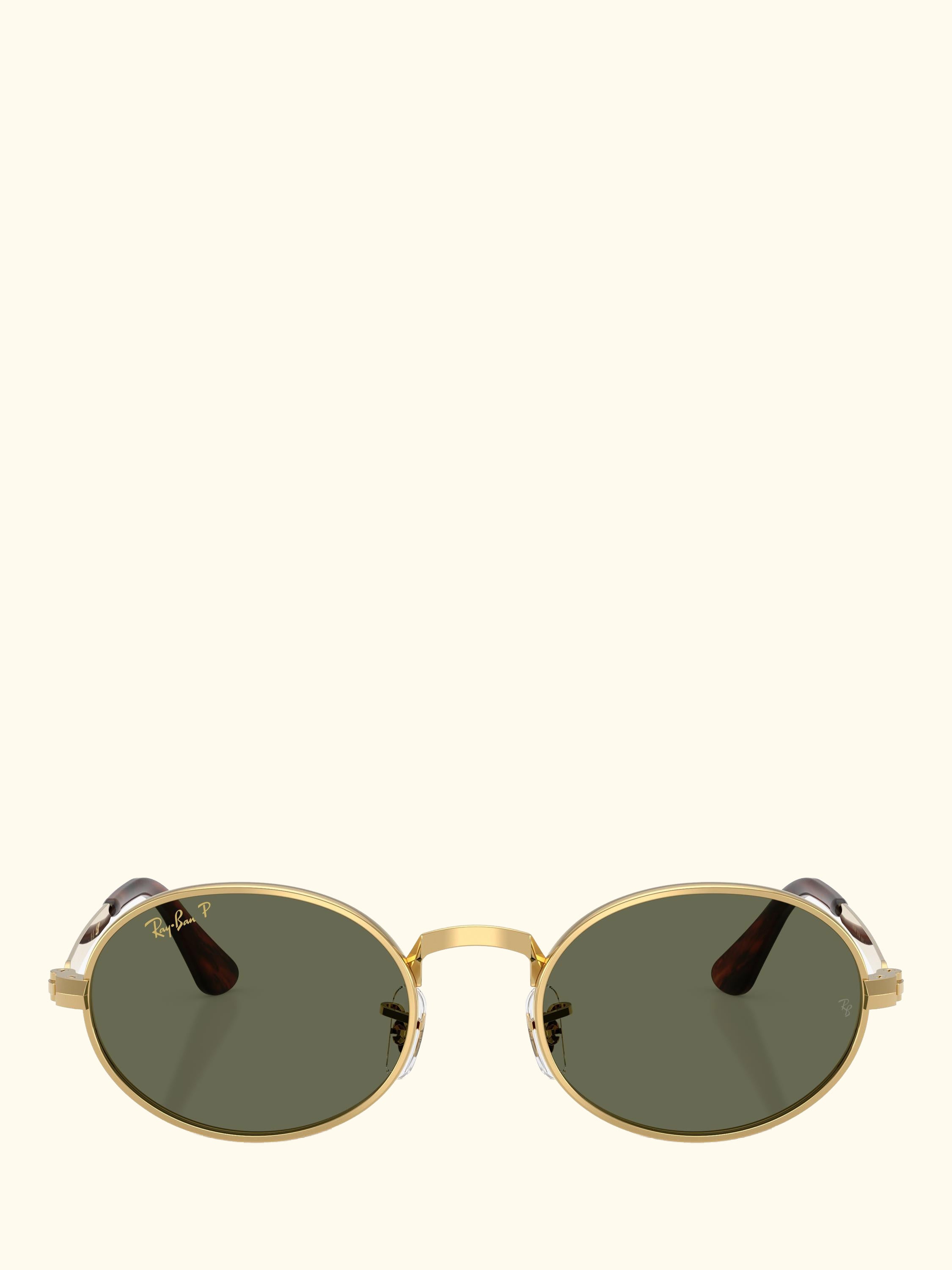 RB3931 Men's Polarised Oval Sunglasses, Arista Gold/Green