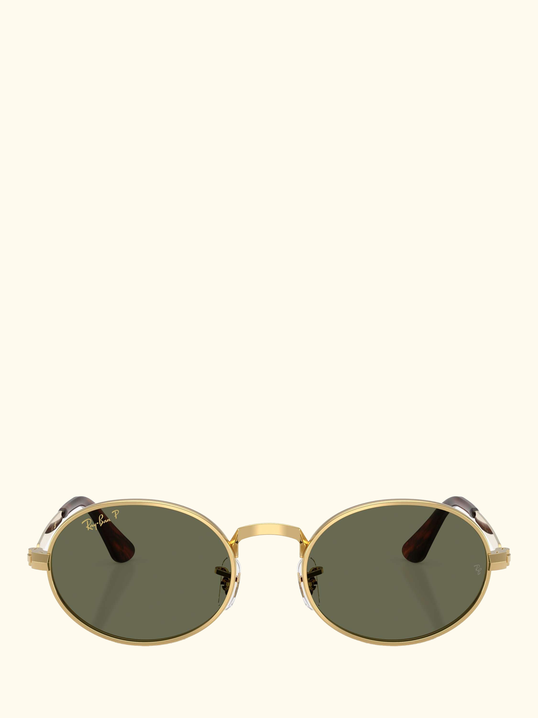 RB3931 Men's Polarised Oval Sunglasses, Arista Gold/Green