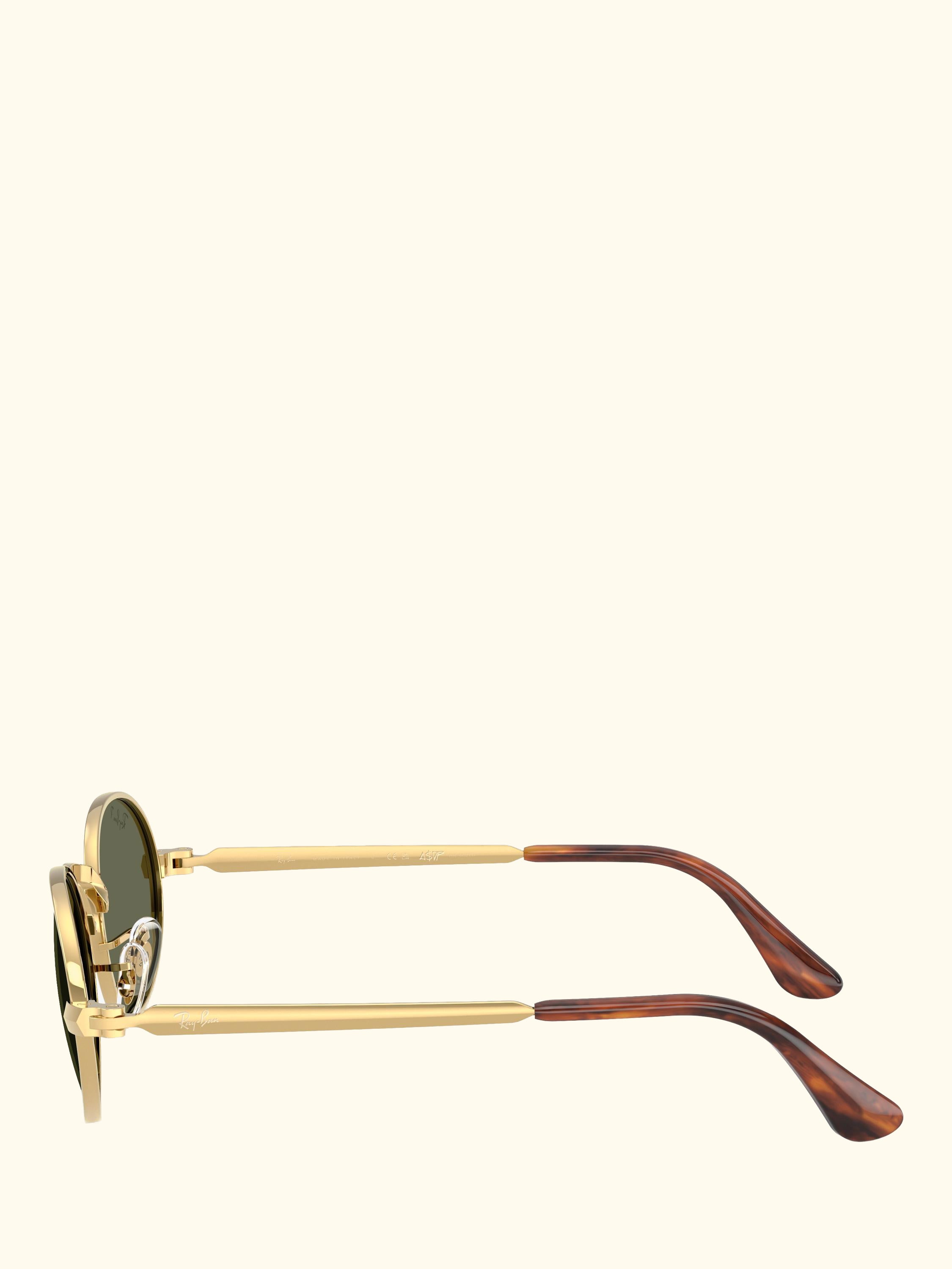 RB3931 Men's Polarised Oval Sunglasses, Arista Gold/Green