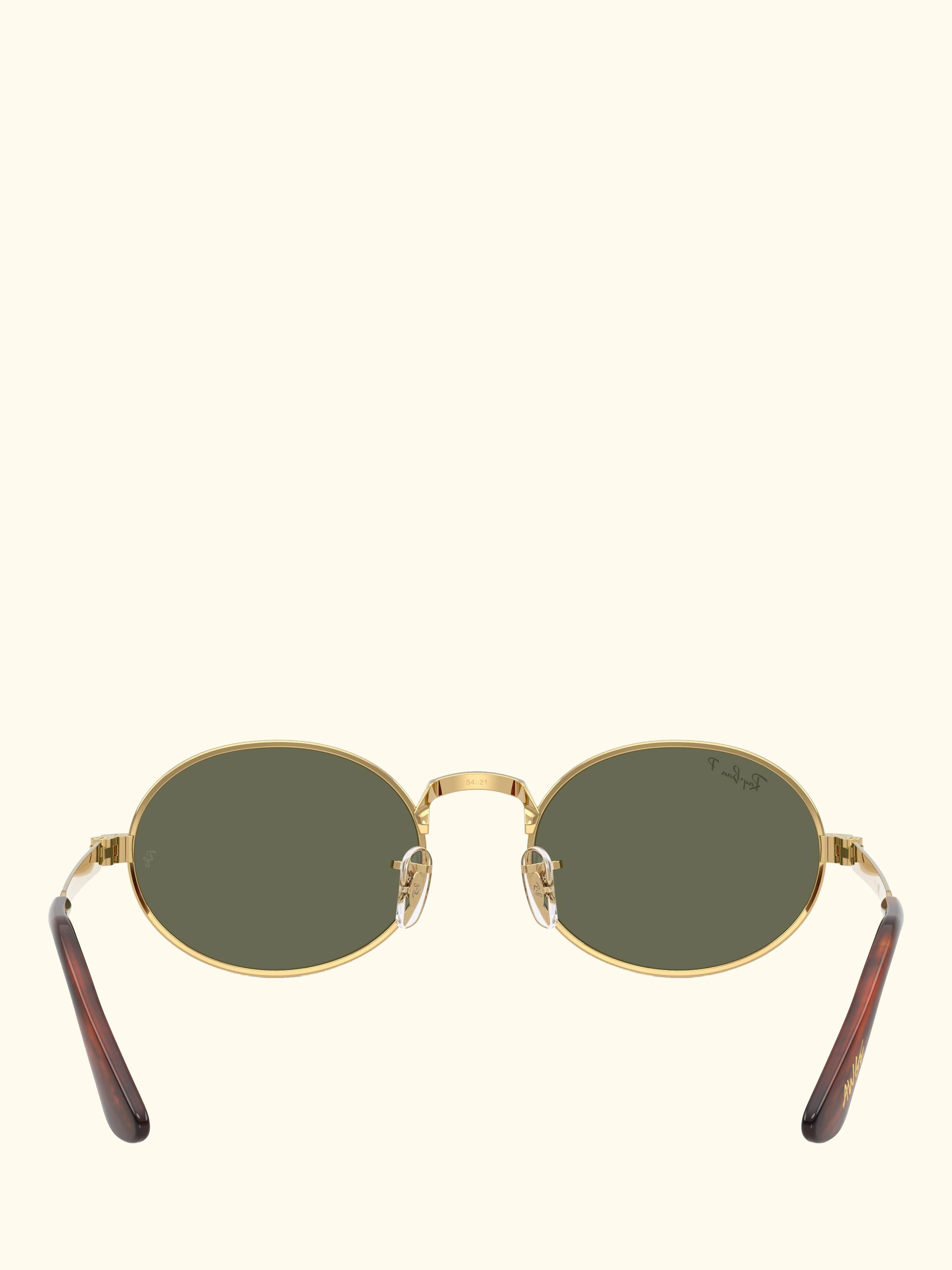 RB3931 Men's Polarised Oval Sunglasses, Arista Gold/Green