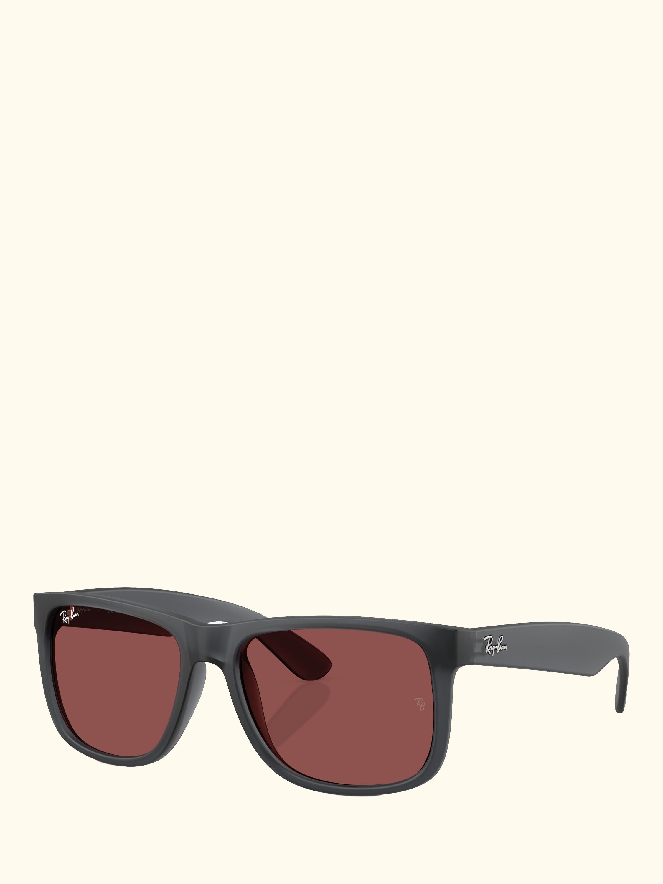 RB4165 Men's Justin Classic Square Sunglasses, Opal Grey/Red