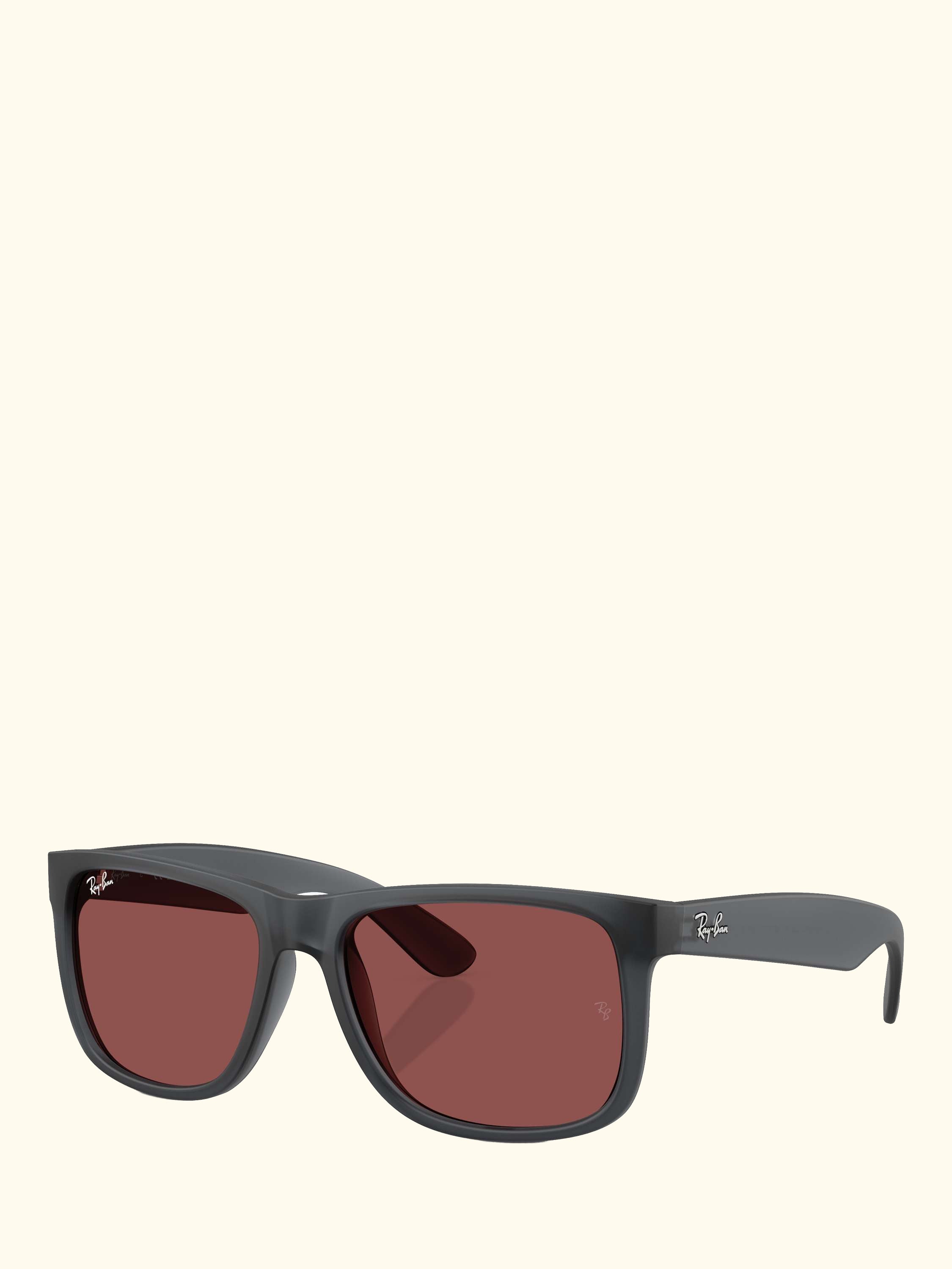 RB4165 Men's Justin Classic Square Sunglasses, Opal Grey/Red