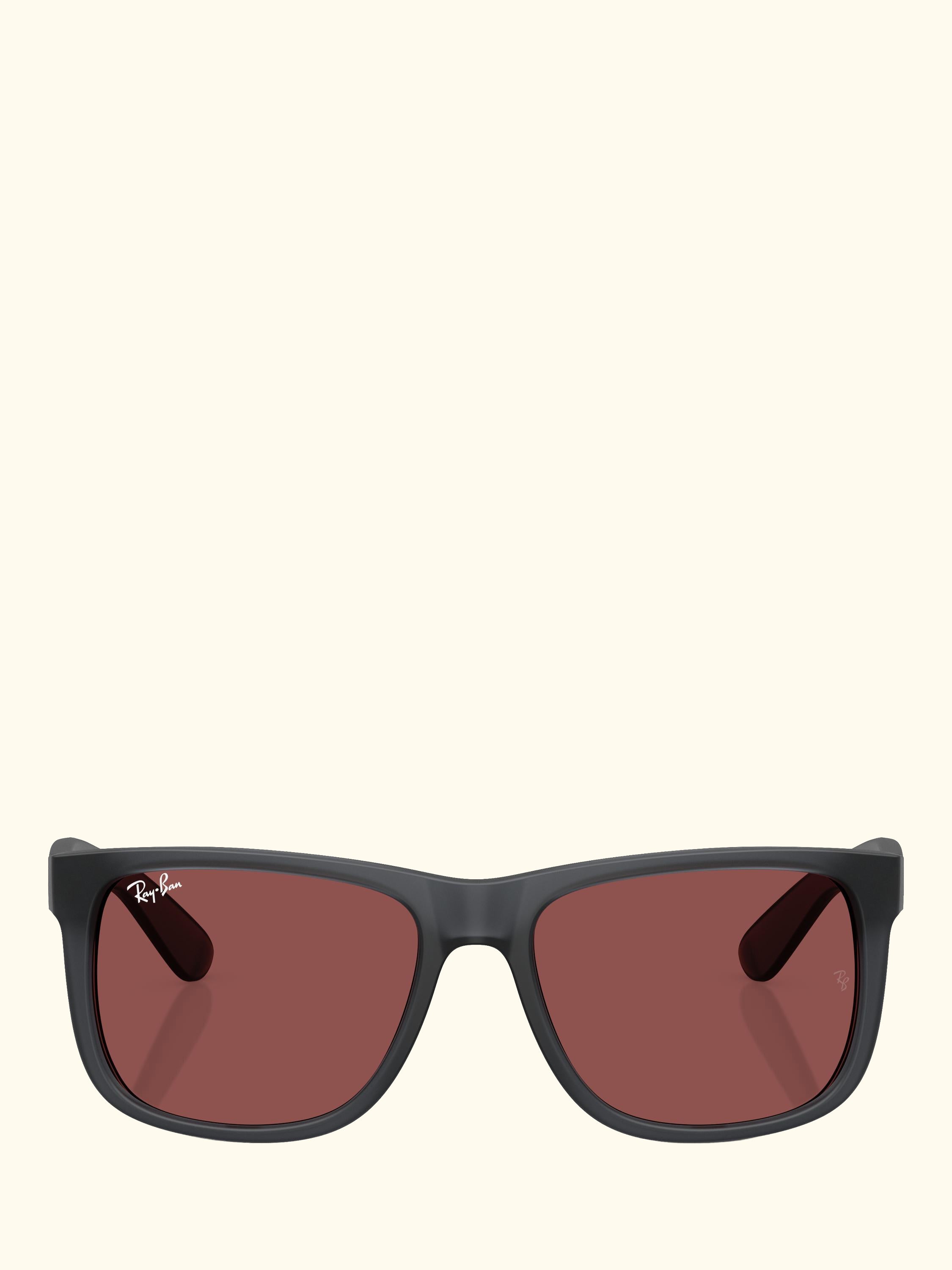 RB4165 Men's Justin Classic Square Sunglasses, Opal Grey/Red