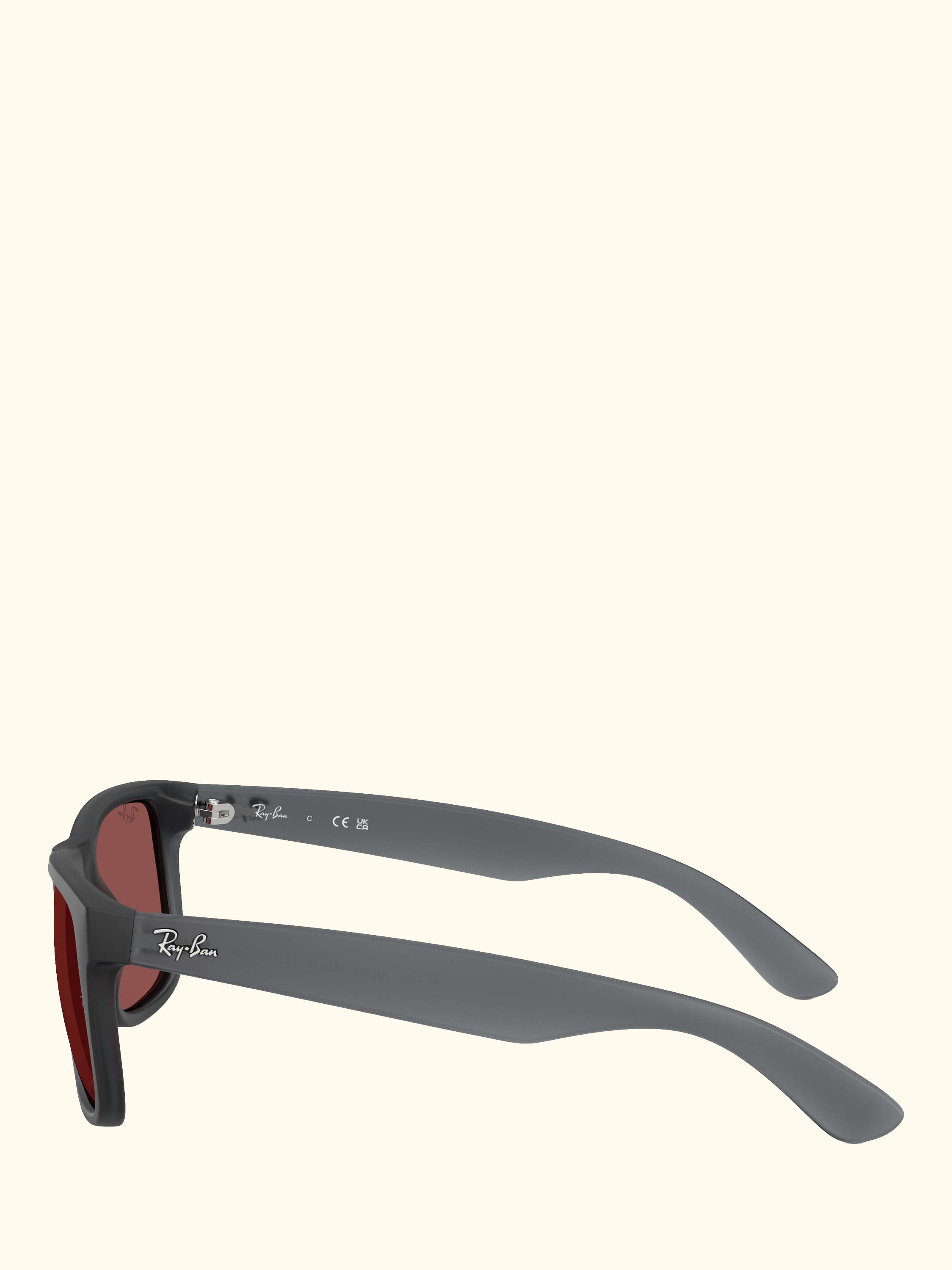 RB4165 Men's Justin Classic Square Sunglasses, Opal Grey/Red