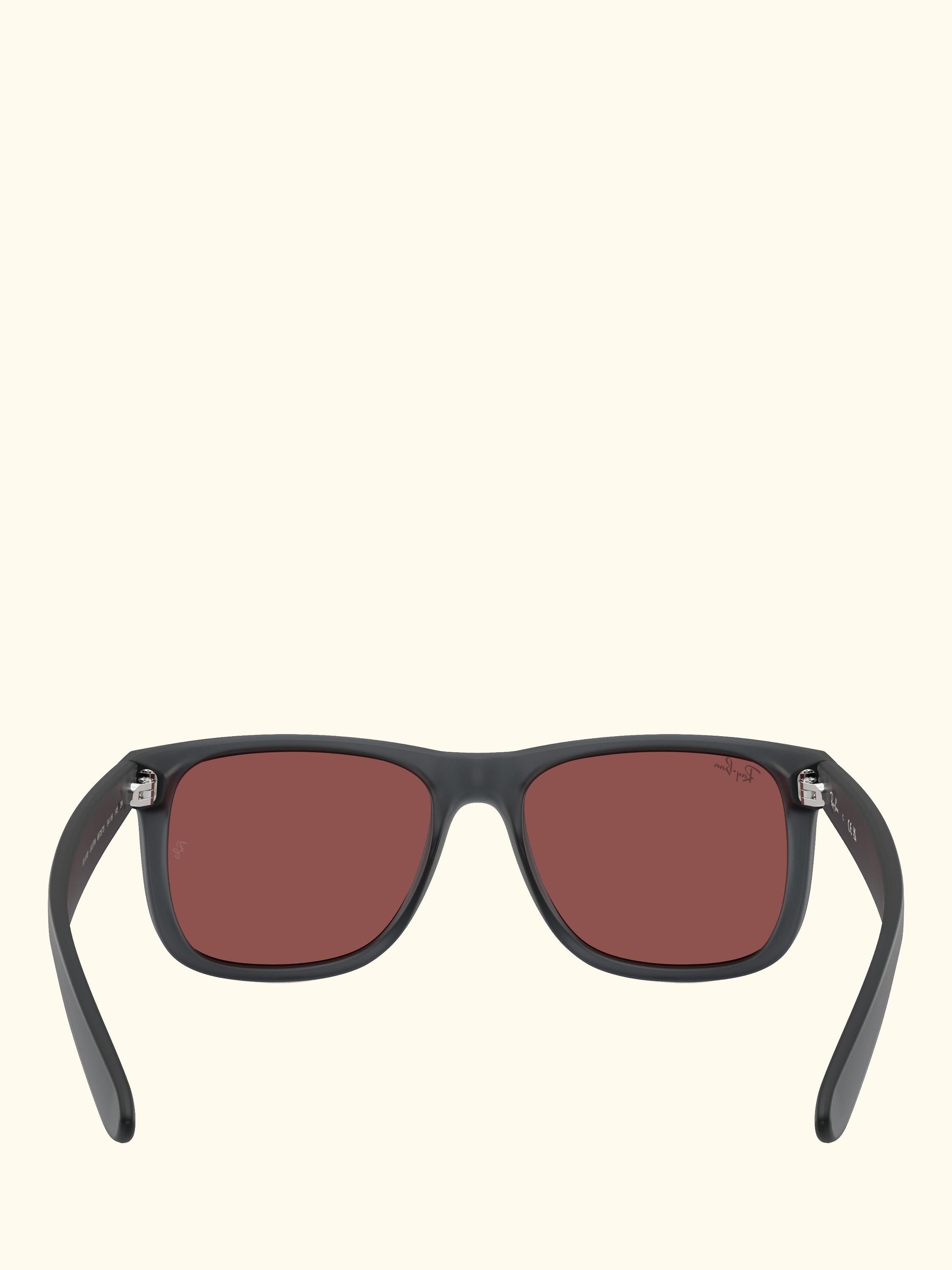 RB4165 Men's Justin Classic Square Sunglasses, Opal Grey/Red