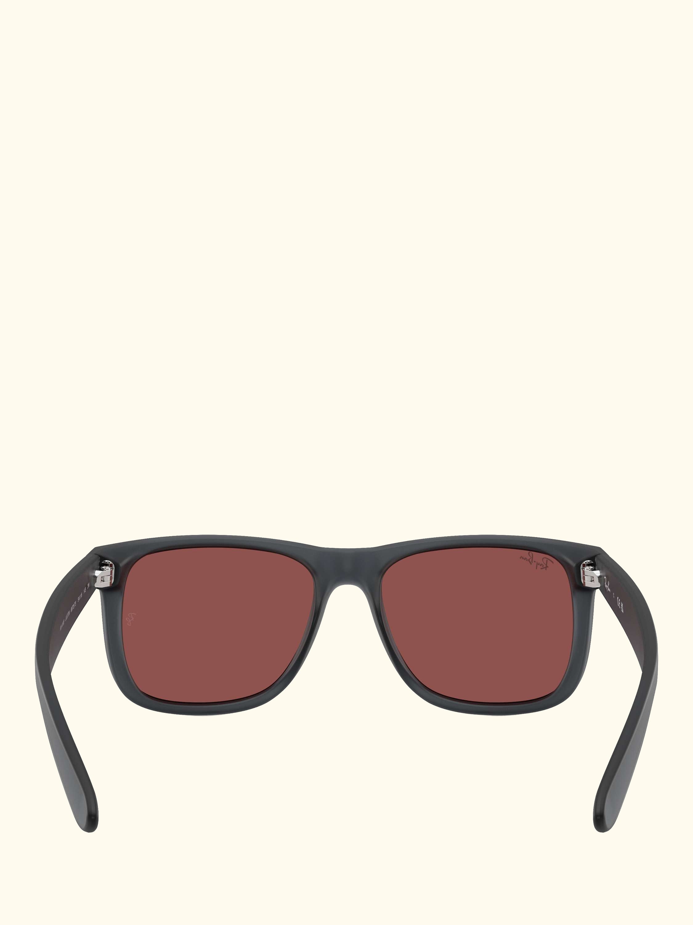 RB4165 Men's Justin Classic Square Sunglasses, Opal Grey/Red