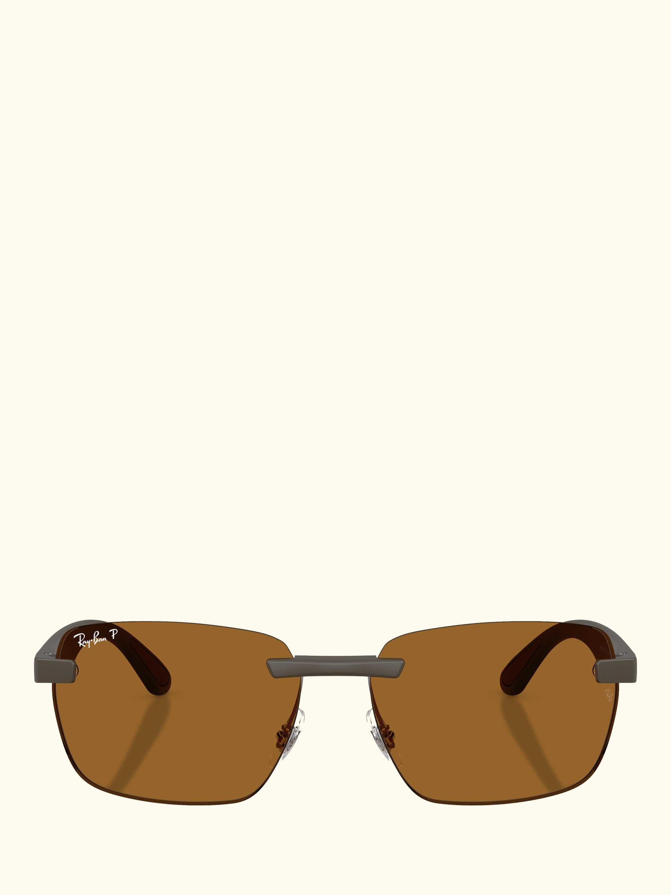 RB4470CH Men's Ultra Polarised Rectangular Sunglasses, Sand Brown/Brown