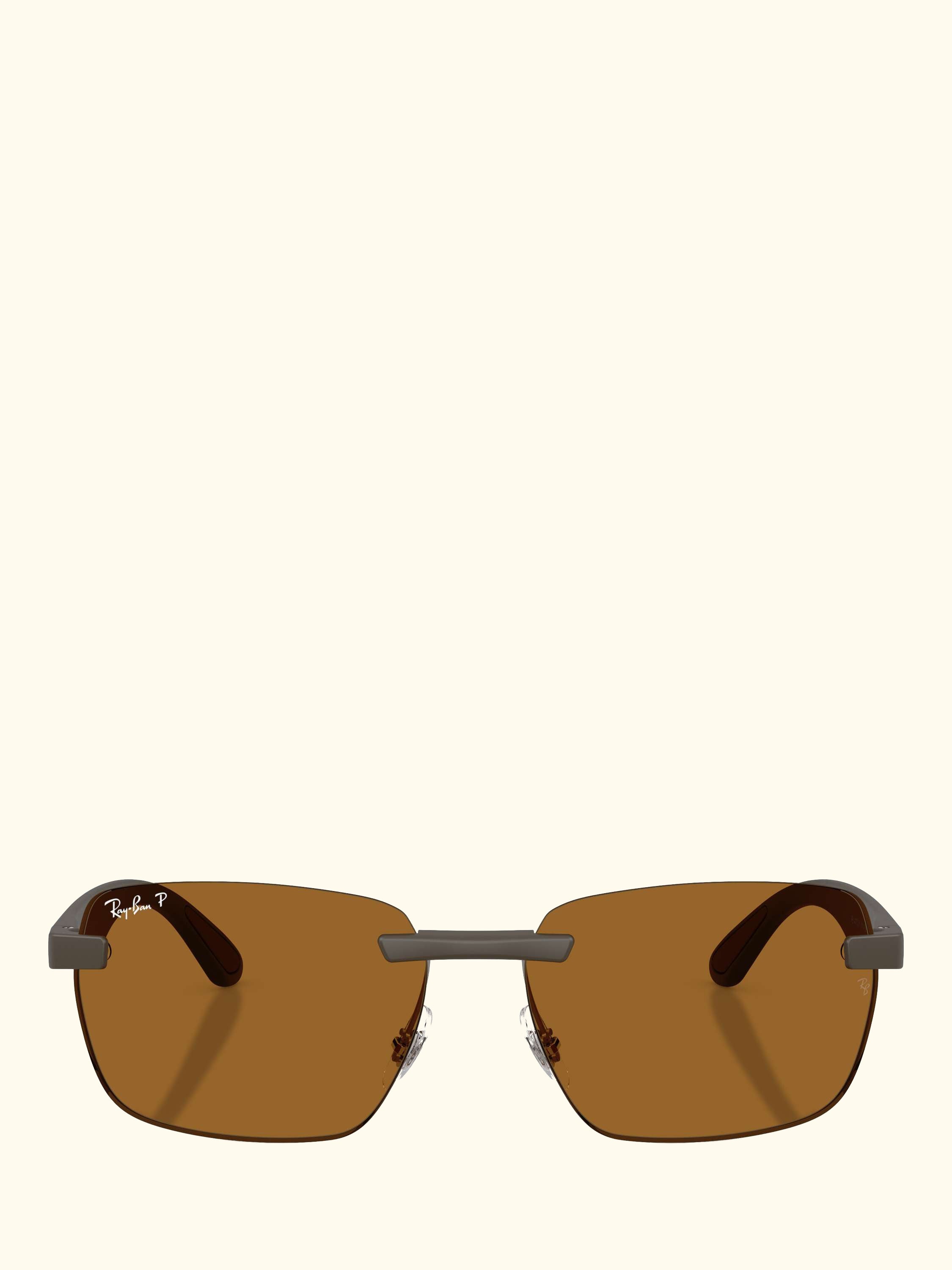 RB4470CH Men's Ultra Polarised Rectangular Sunglasses, Sand Brown/Brown