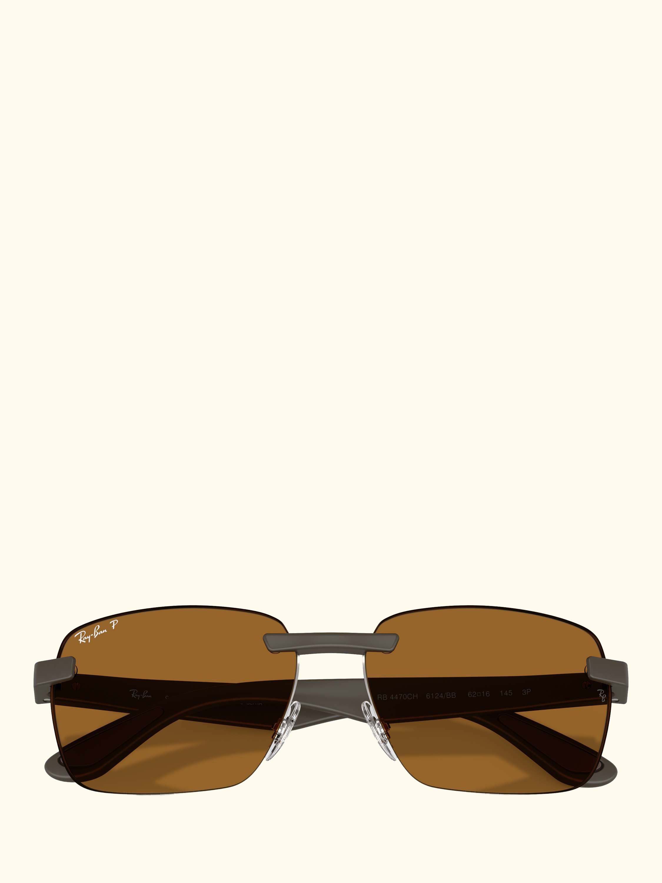 RB4470CH Men's Ultra Polarised Rectangular Sunglasses, Sand Brown/Brown