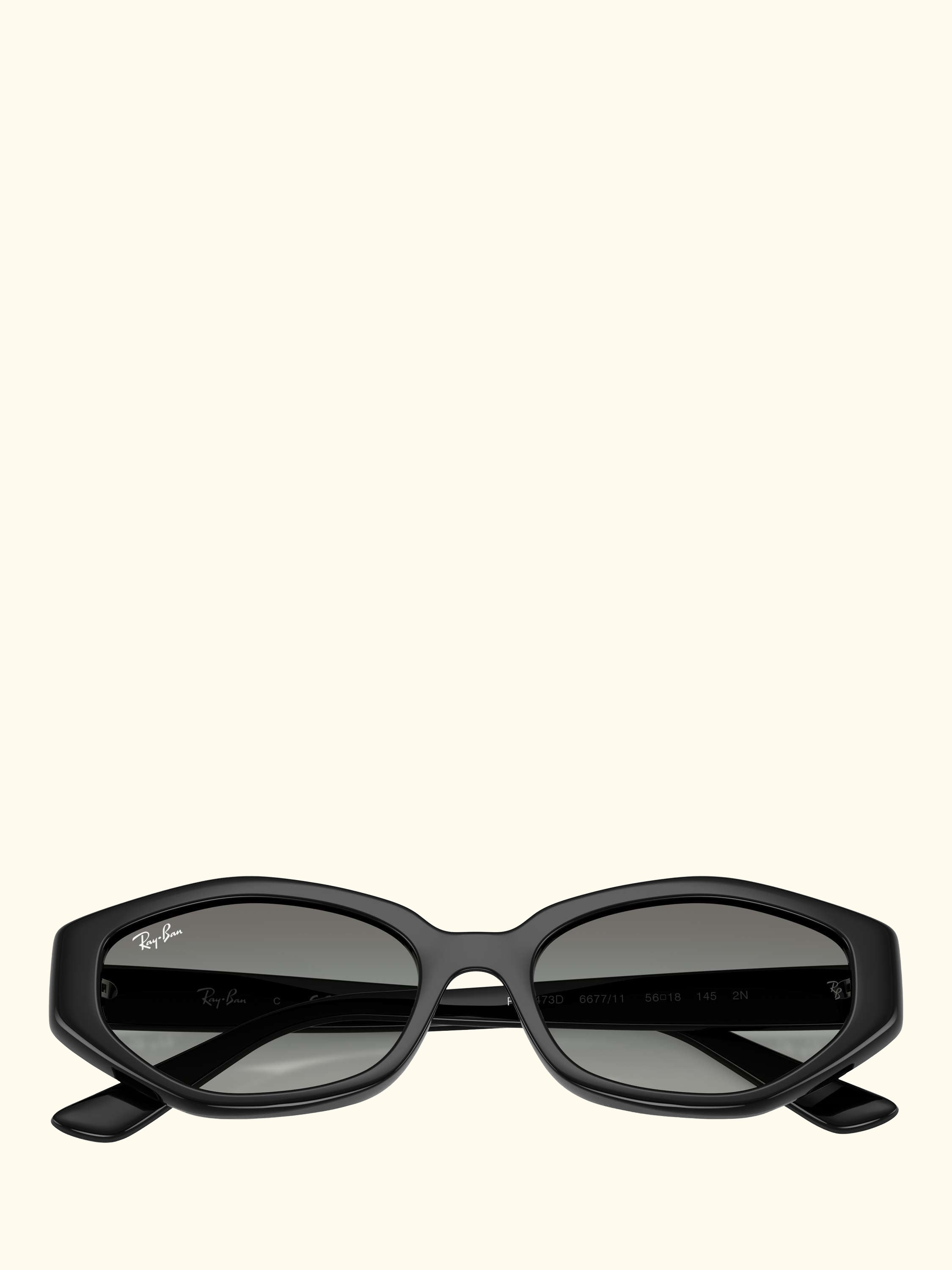 RB4473D Men's Irregular Sunglasses, Black/Grey Gradient