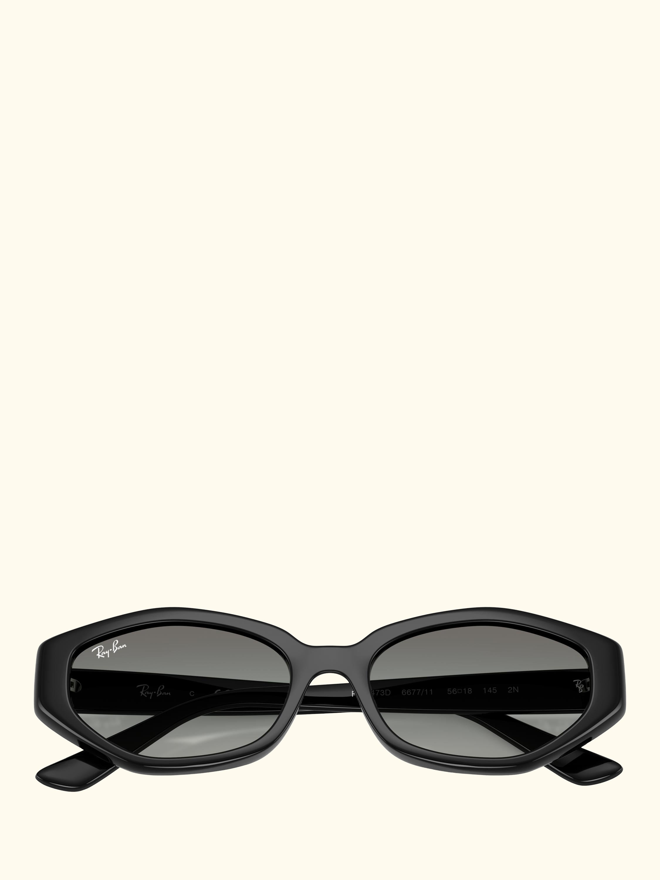 RB4473D Men's Irregular Sunglasses, Black/Grey Gradient