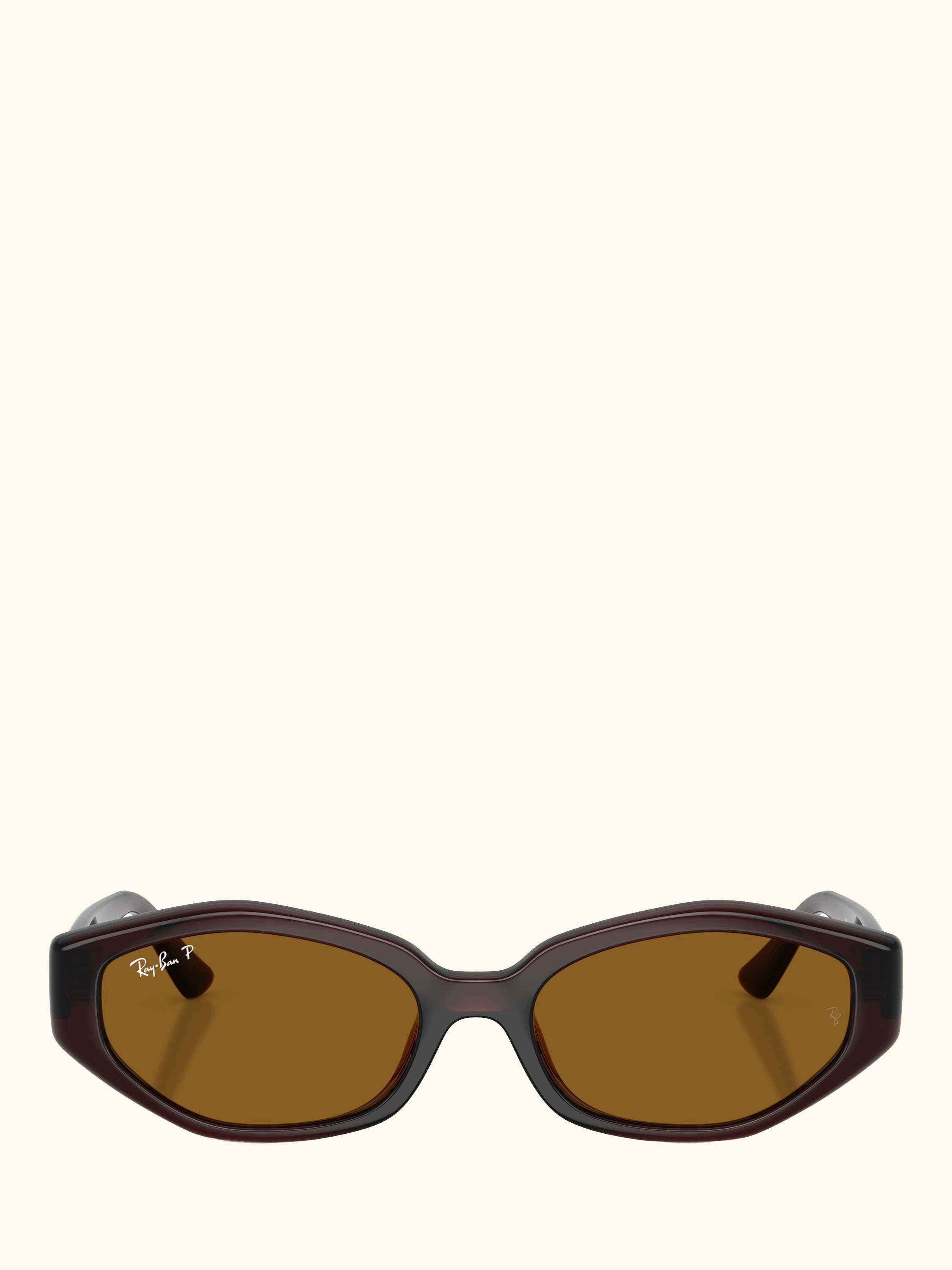 RB4473D Men's Polarised Irregular Sunglasses, Dark Brown/Brown