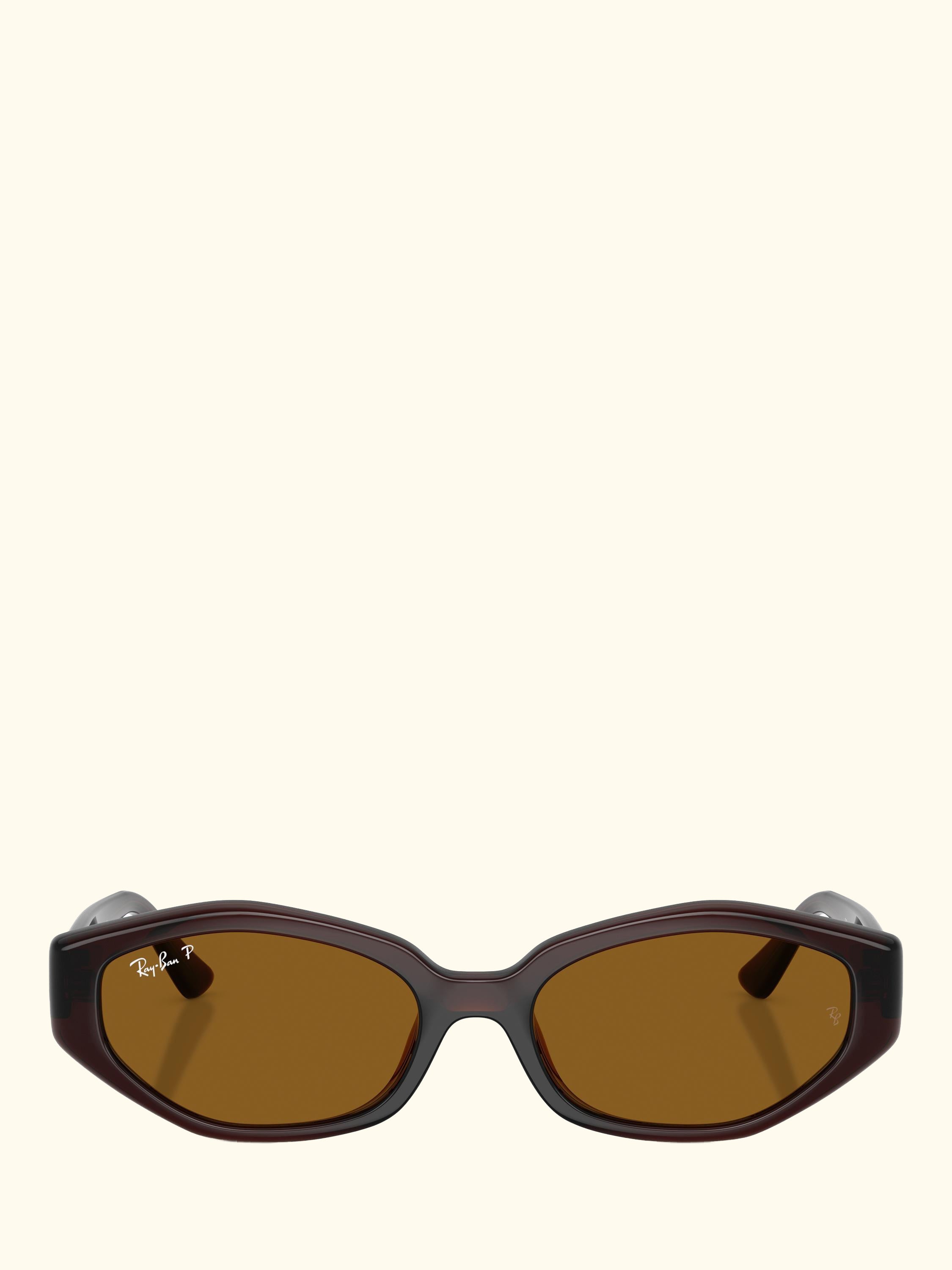 RB4473D Men's Polarised Irregular Sunglasses, Dark Brown/Brown